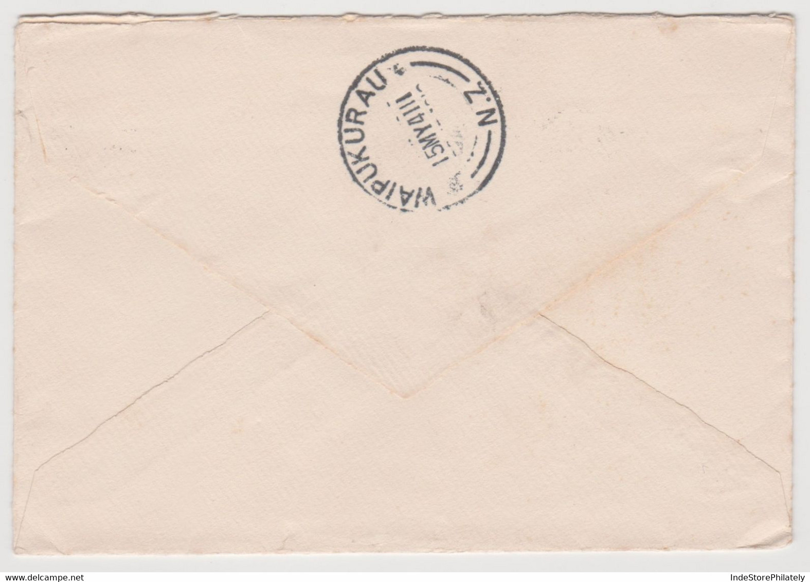 NEW ZEALAND 2d Overprint Stamp On Wellington Mail To Hatuma, Waipukura Backstamp May 1941 (W45) - Lettres & Documents