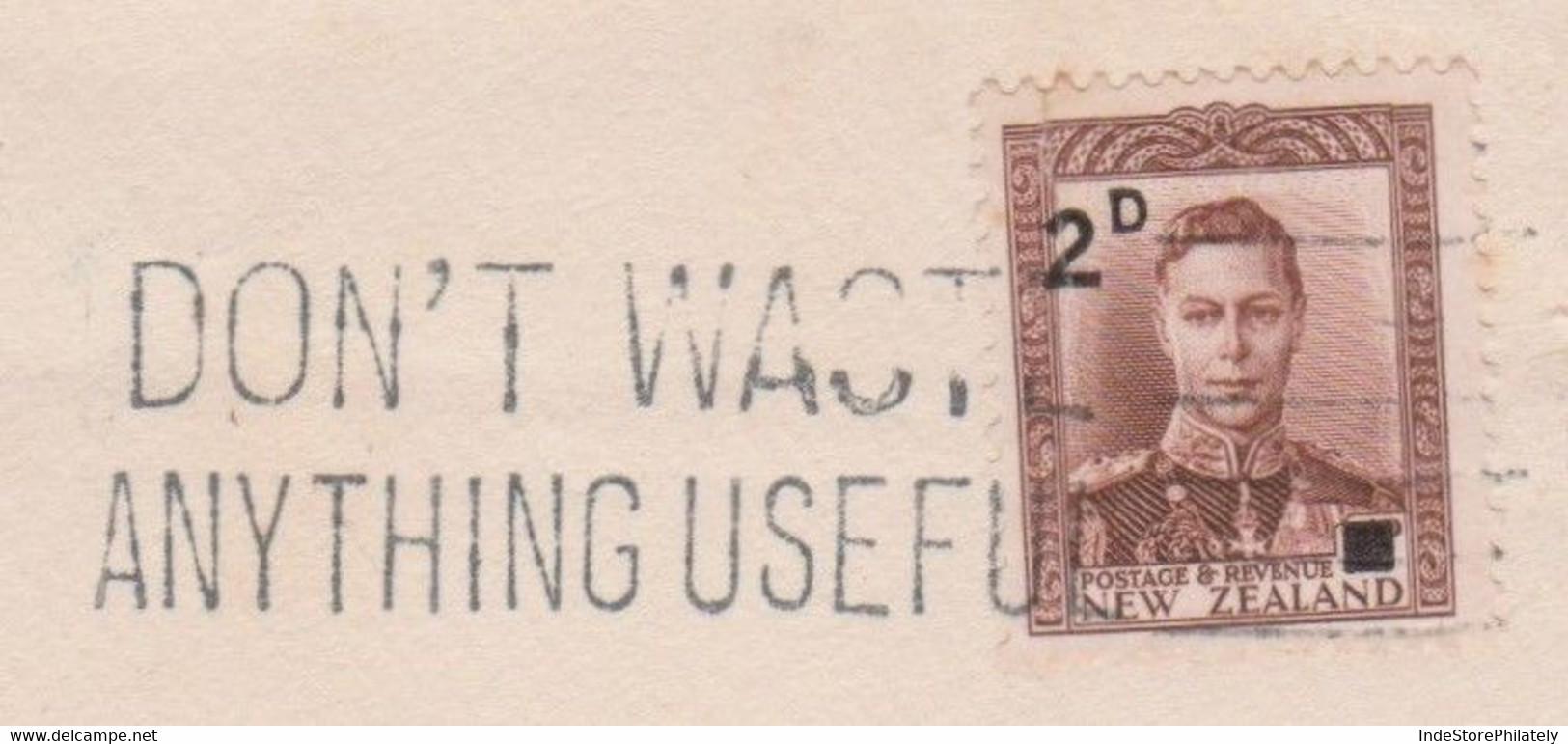 NEW ZEALAND 2d Overprint Stamp On Wellington Mail To Hatuma, Waipukura Backstamp May 1941 (W45) - Brieven En Documenten