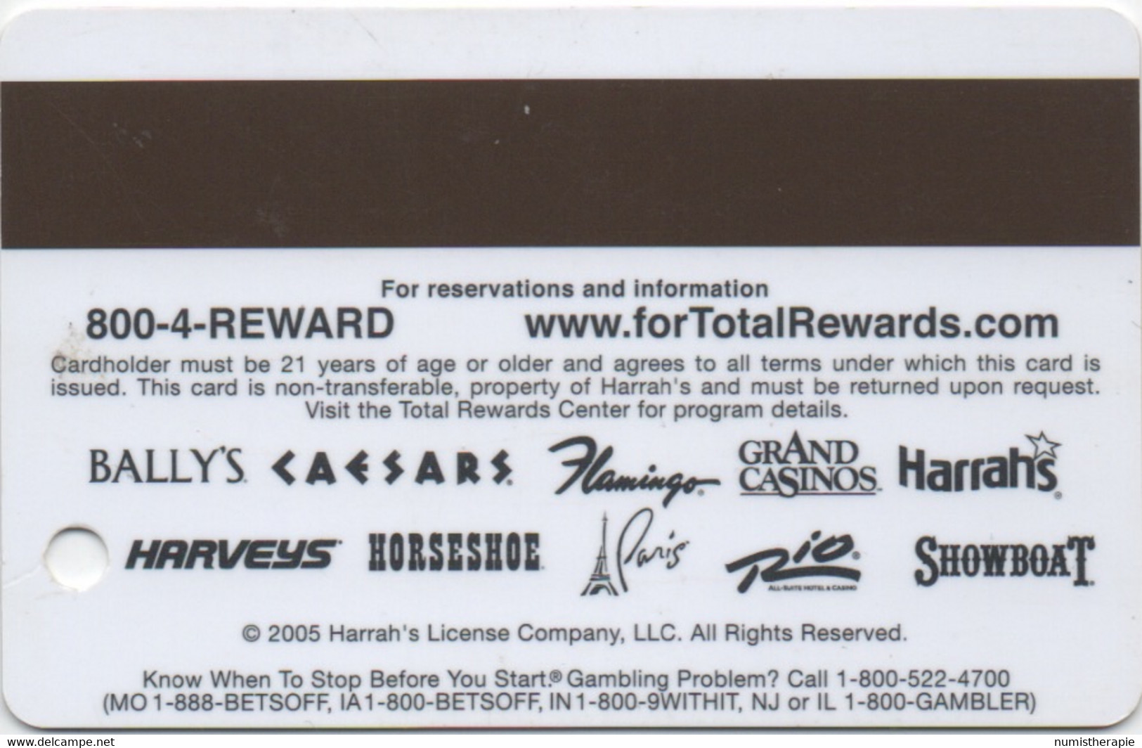 Carte Casino : Total Rewards ® Gold : 10 Logos © 2005 - Carte Di Casinò