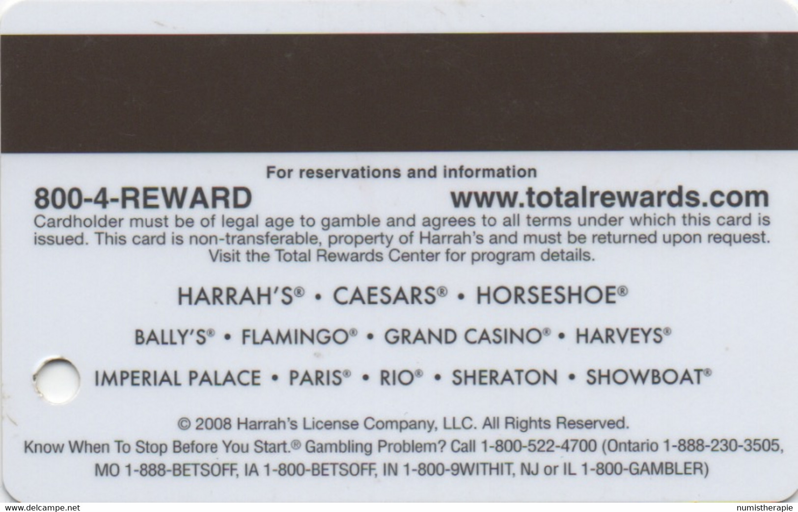 Carte Casino : Total Rewards ® Gold : 12 Casinos © 2008 - Casinokaarten