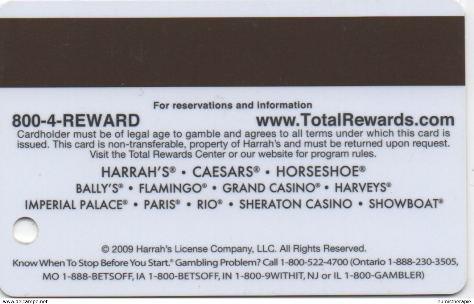 Carte Casino : Total Rewards ® Gold : 12 Casinos © 2009 - Tarjetas De Casino