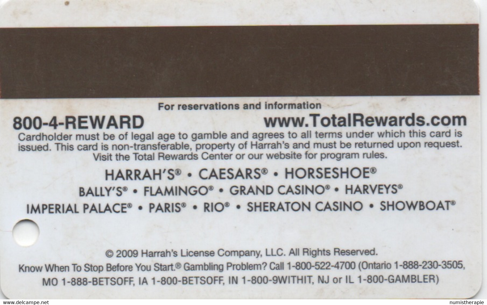 Carte Casino : Total Rewards ® Gold : 12 Casinos © 2009 - Tarjetas De Casino