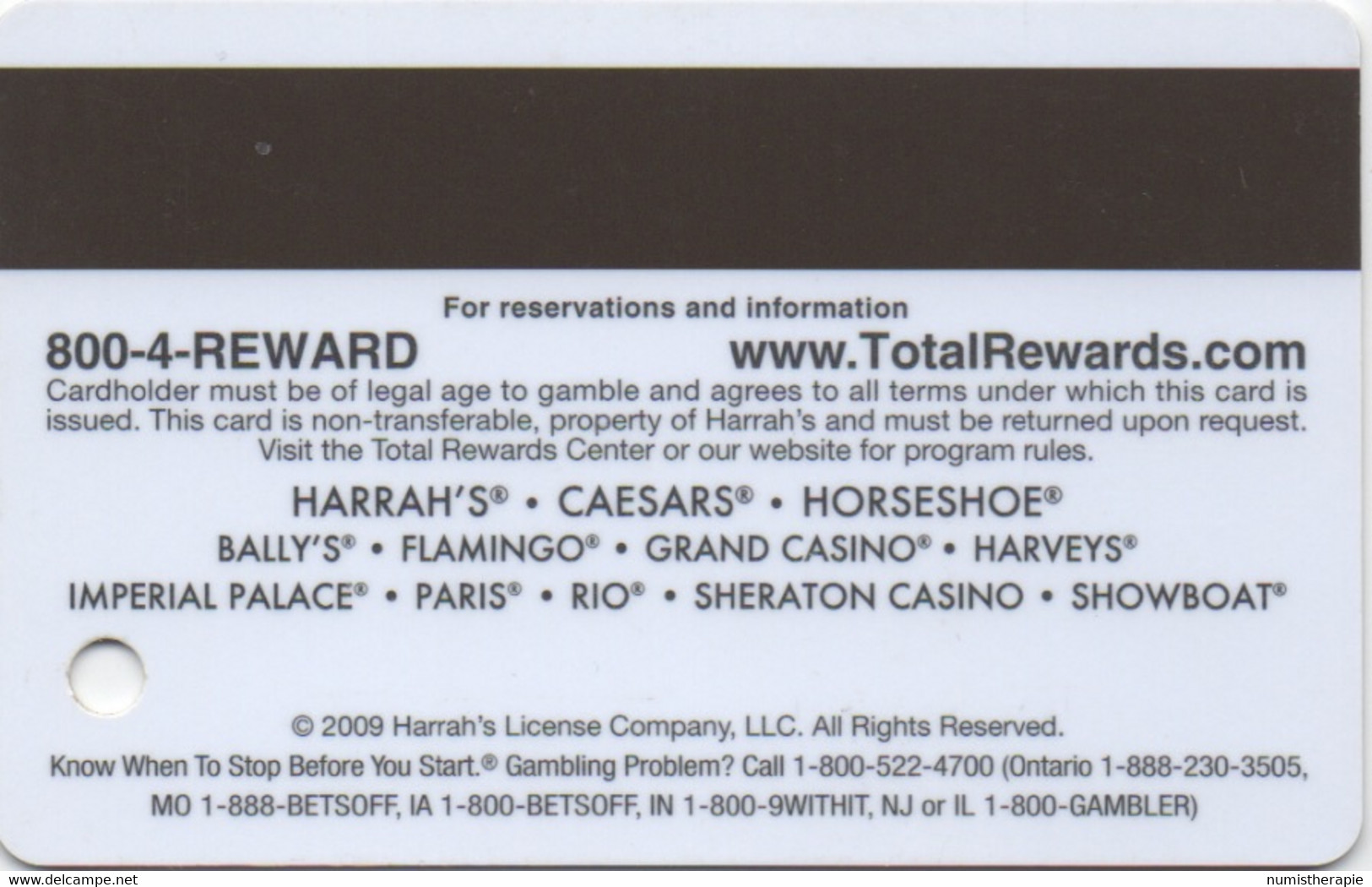 Carte Casino : Total Rewards ® Platinum : 12 Casinos © 2009 - Casino Cards