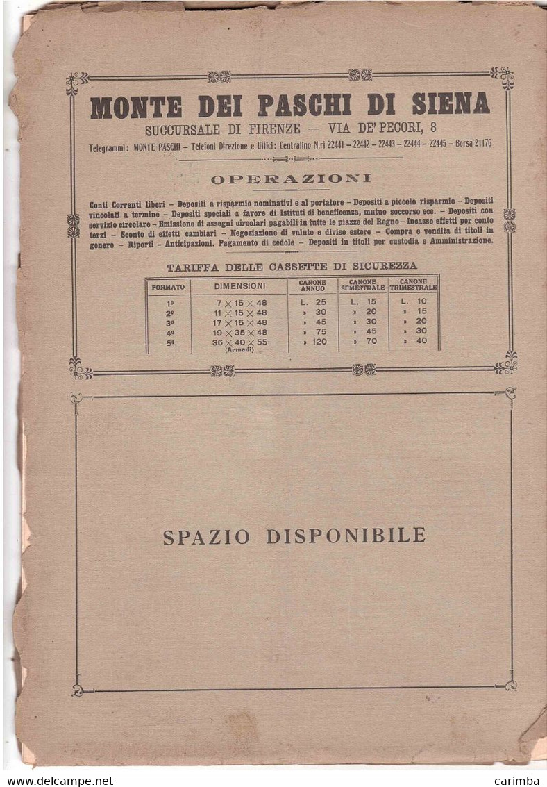 BOLLETTINO CONSIGLIO PROVINCIALE DELL'ECONOMIA CORPORATIVA FIRENZE 1932 29 PAGINE PUBBLICITA' E ATTI DEL CONSIGLIO - Décrets & Lois