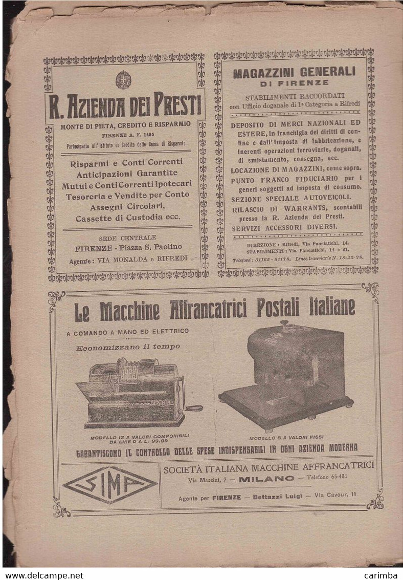 BOLLETTINO CONSIGLIO PROVINCIALE DELL'ECONOMIA CORPORATIVA FIRENZE 1932 29 PAGINE PUBBLICITA' E ATTI DEL CONSIGLIO - Décrets & Lois