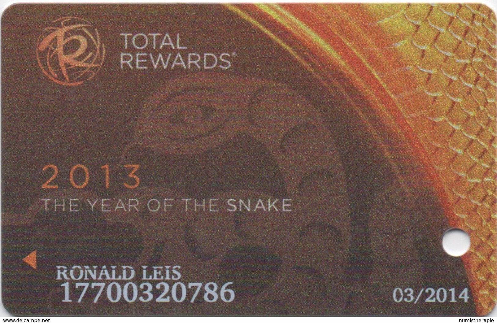 Carte Casino : Total Rewards ® The Year Of The Snake : Près De 40 Sites © 2013 - Casinokaarten