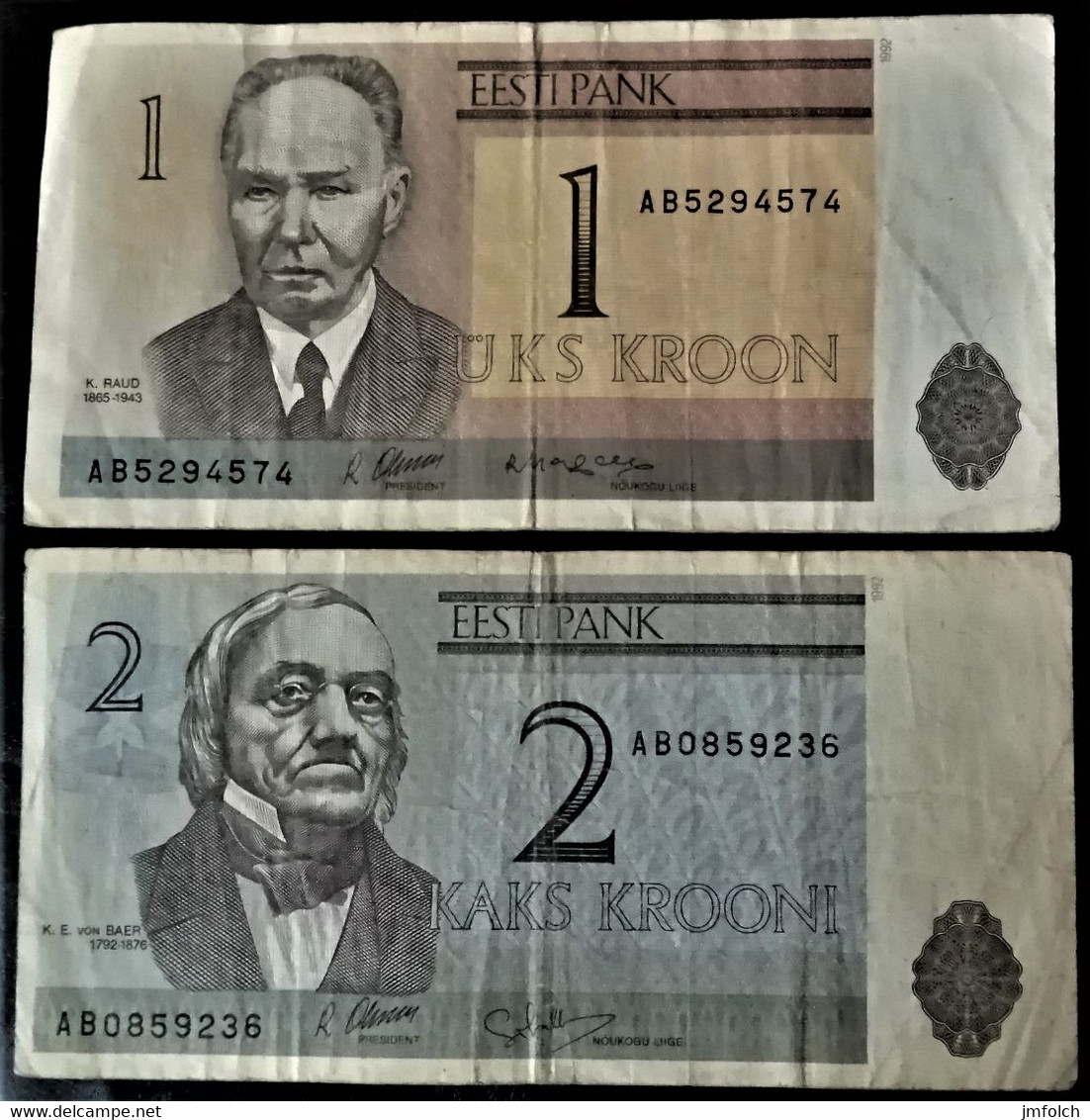 DOS BILLETES DE ESTONIA - Estonie