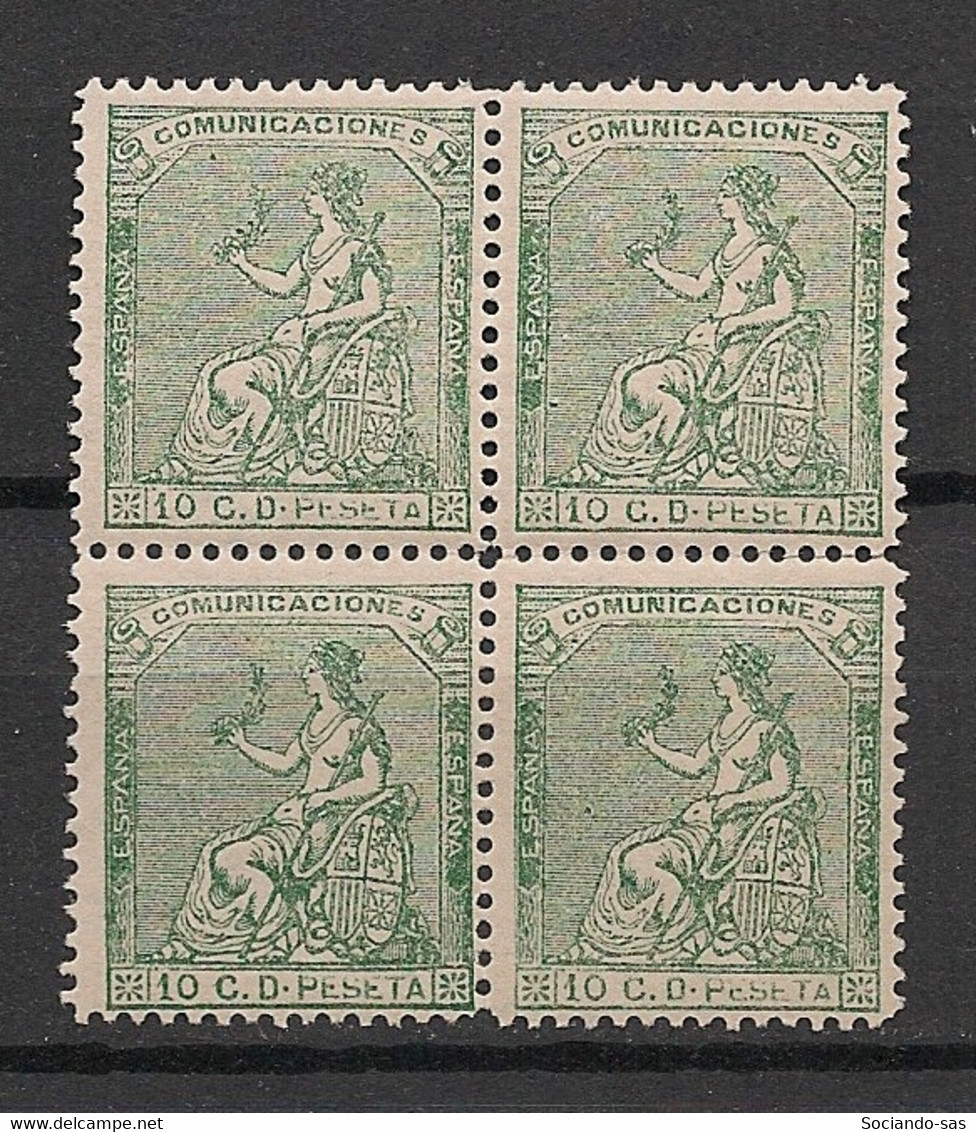 Espana - 1873 - N°Yv. 132 - Allégorie 10c Vert - Bloc De 4 - Neuf Luxe ** / MNH / Postfrisch - Unused Stamps