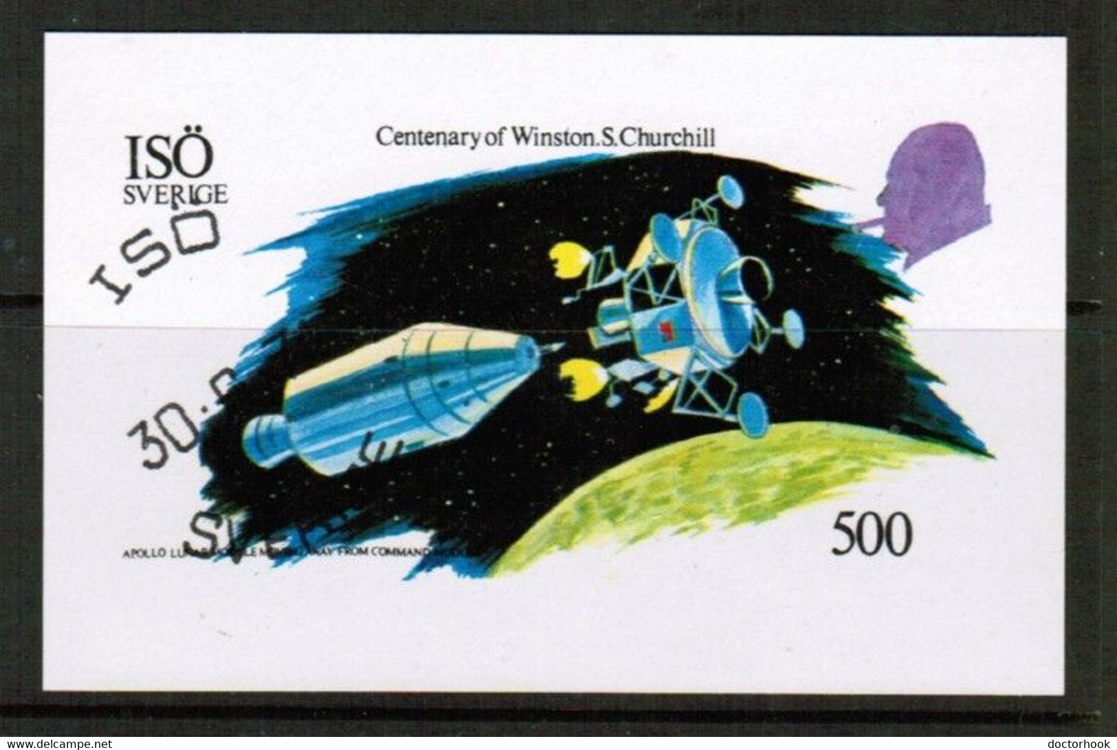 SWEDEN---ISO ISLAND  1974 (Churchill) LOCAL VF USED (Stamp Scan #740) - Emisiones Locales