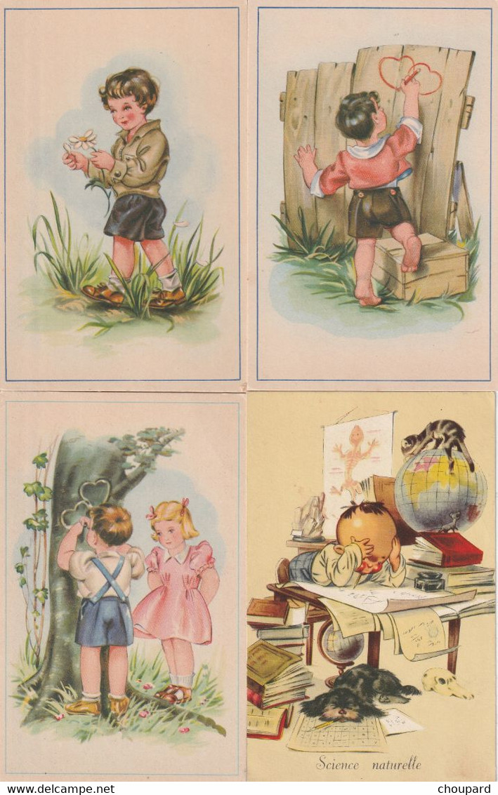 Lot De 6  Très Belles Cartes Postales Anciennes De Scènes D'Enfants - Cartes Humoristiques