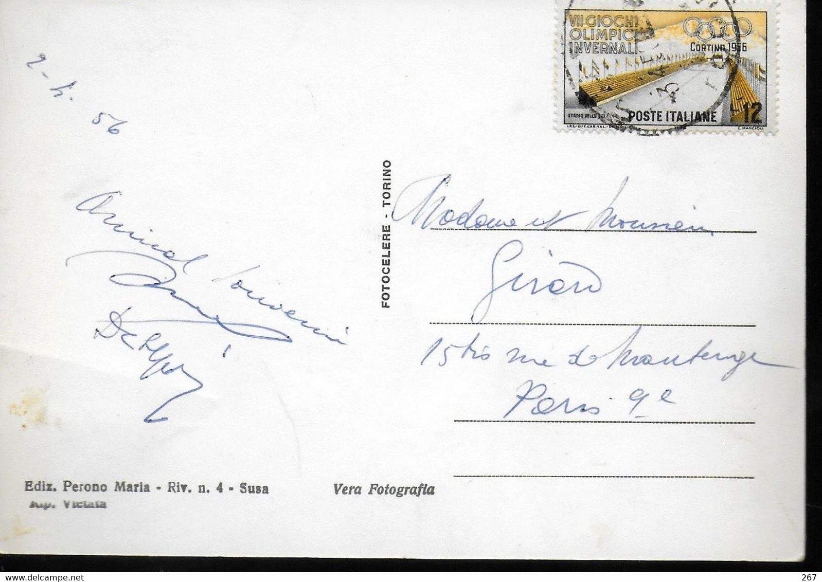 ITALIE Carte Jo 1956 Stade - Winter 1956: Cortina D'Ampezzo