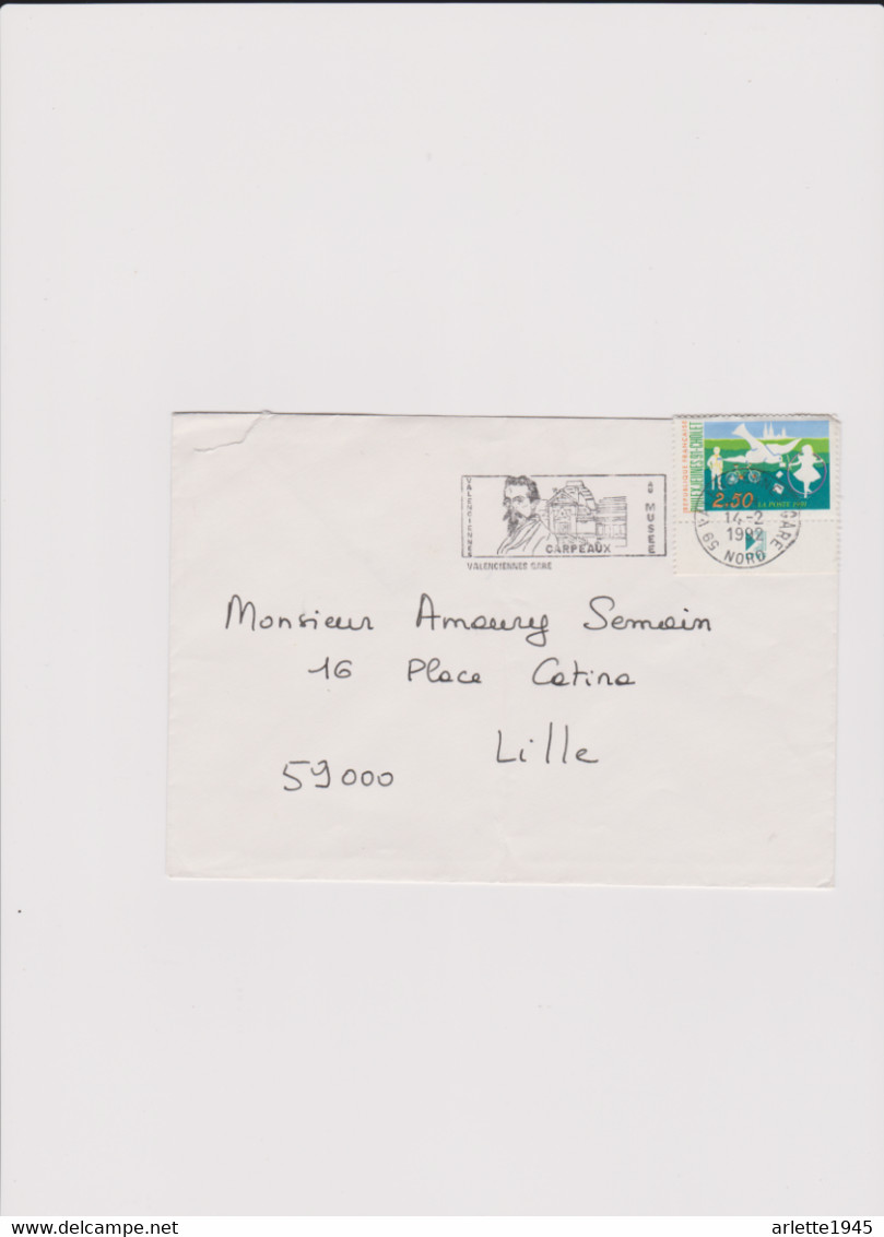 FRANCE VARIETEE N° 2690b SUR LETTRE VELO SANS CADRE INFERIEUR - Storia Postale