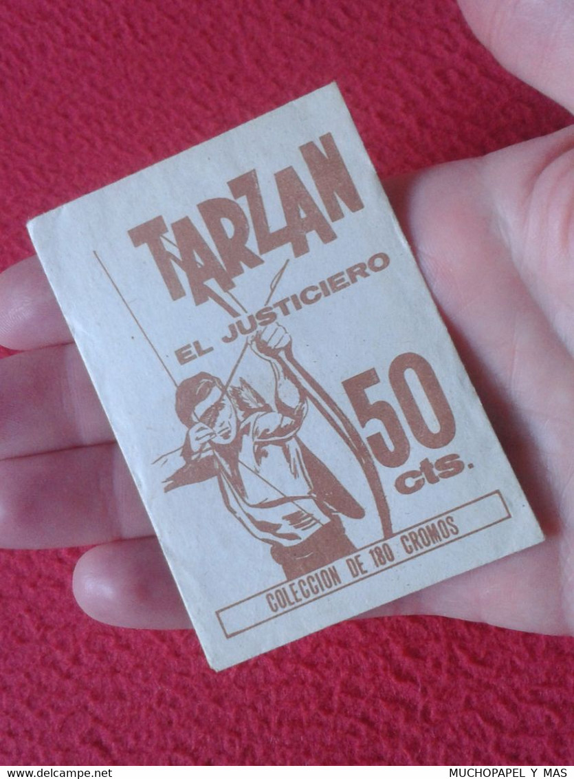 SOBRE DE CROMOS SIN ABRIR TARZÁN EL JUSTICIERO EDITORIAL RUIZ ROMERO 1966, OLD PACKAGE PACKET OF CARDS, SPAIN ESPAGNE... - Otros & Sin Clasificación