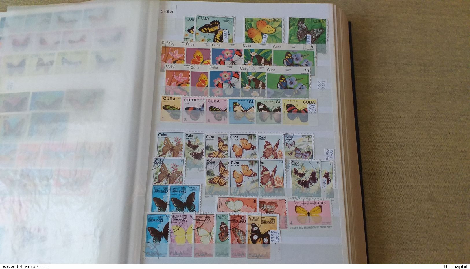 lot n° TH 146 THEMATIQUE PAPILLONS un gros classeur de 64 pages