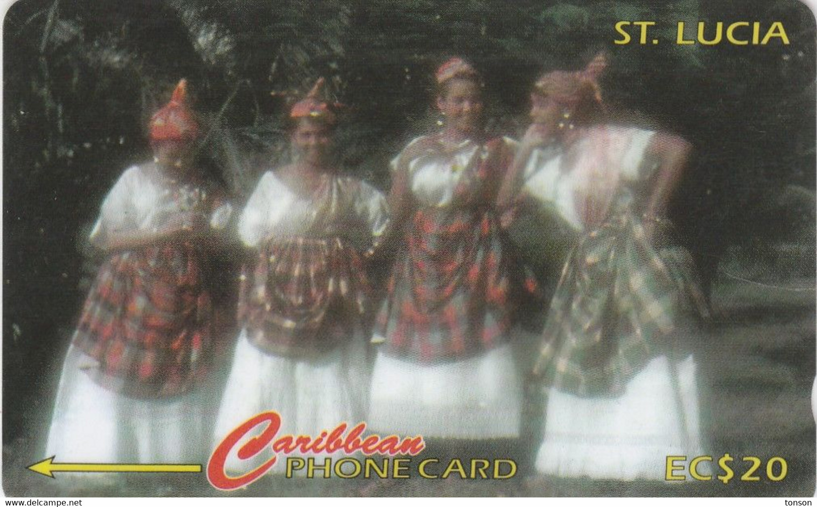 Saint Lucia, STL-121A, Women In National Dress, 121CSLA, 2 Scans. - Sainte Lucie