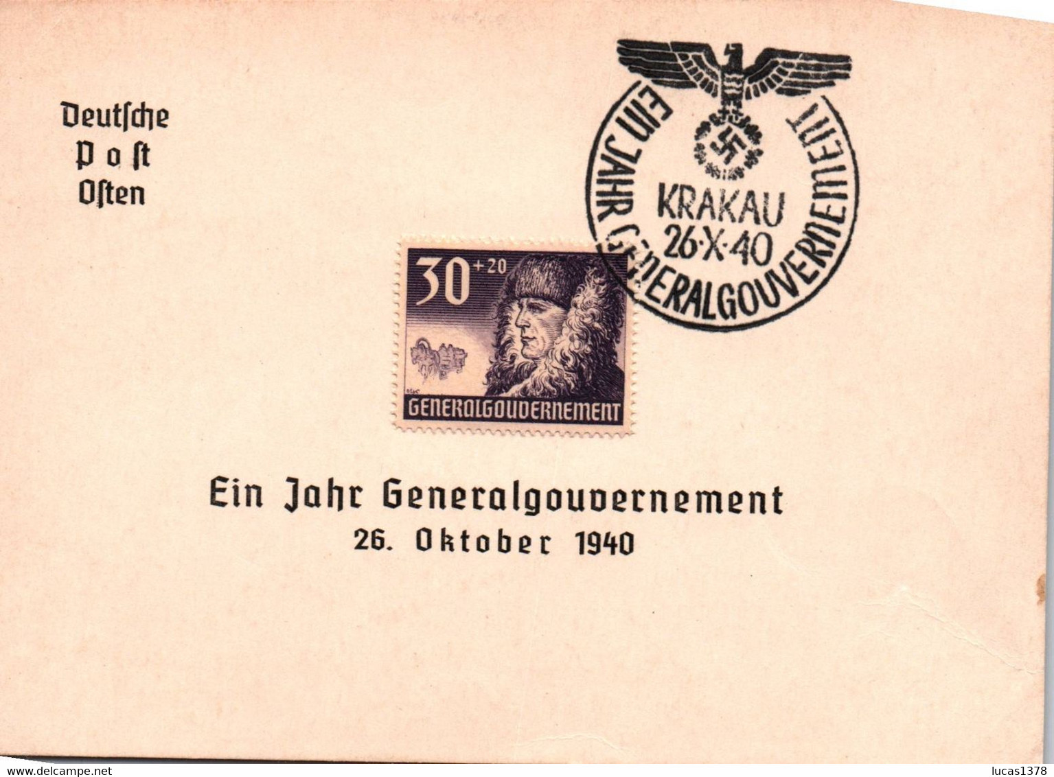 EIN JAHRE GENERALGOUVERNEMENT / KRAKAU / 26 OKTOBER 1940 - General Government
