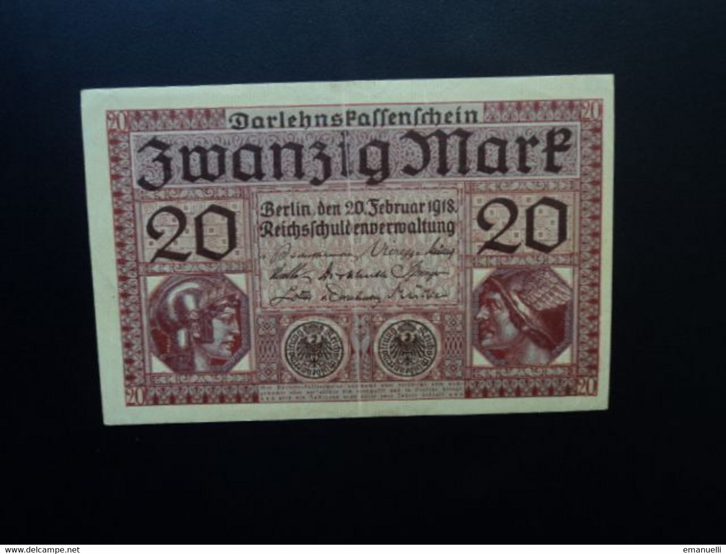 ALLEMAGNE * : 20 MARK   20.2.1918    C.A.55 ** / P 57      Presque SUP - 20 Mark