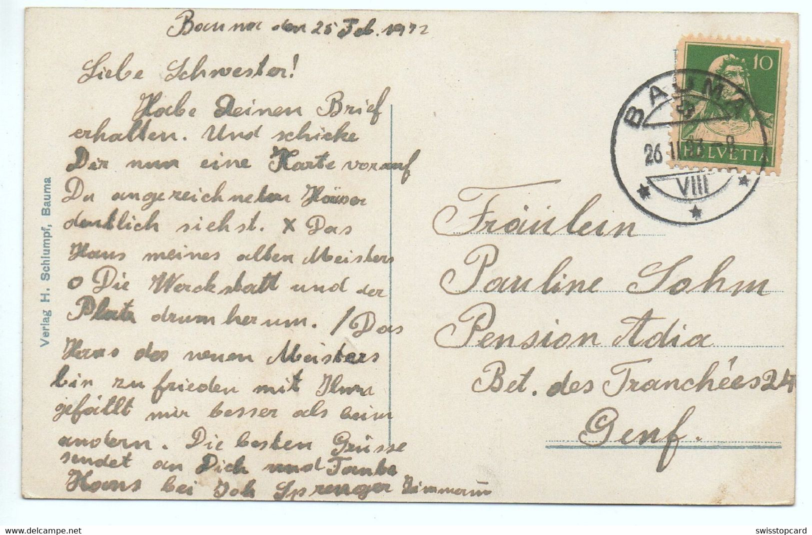 BAUMA Gublen Gel. 1923 N. Genf - Bauma