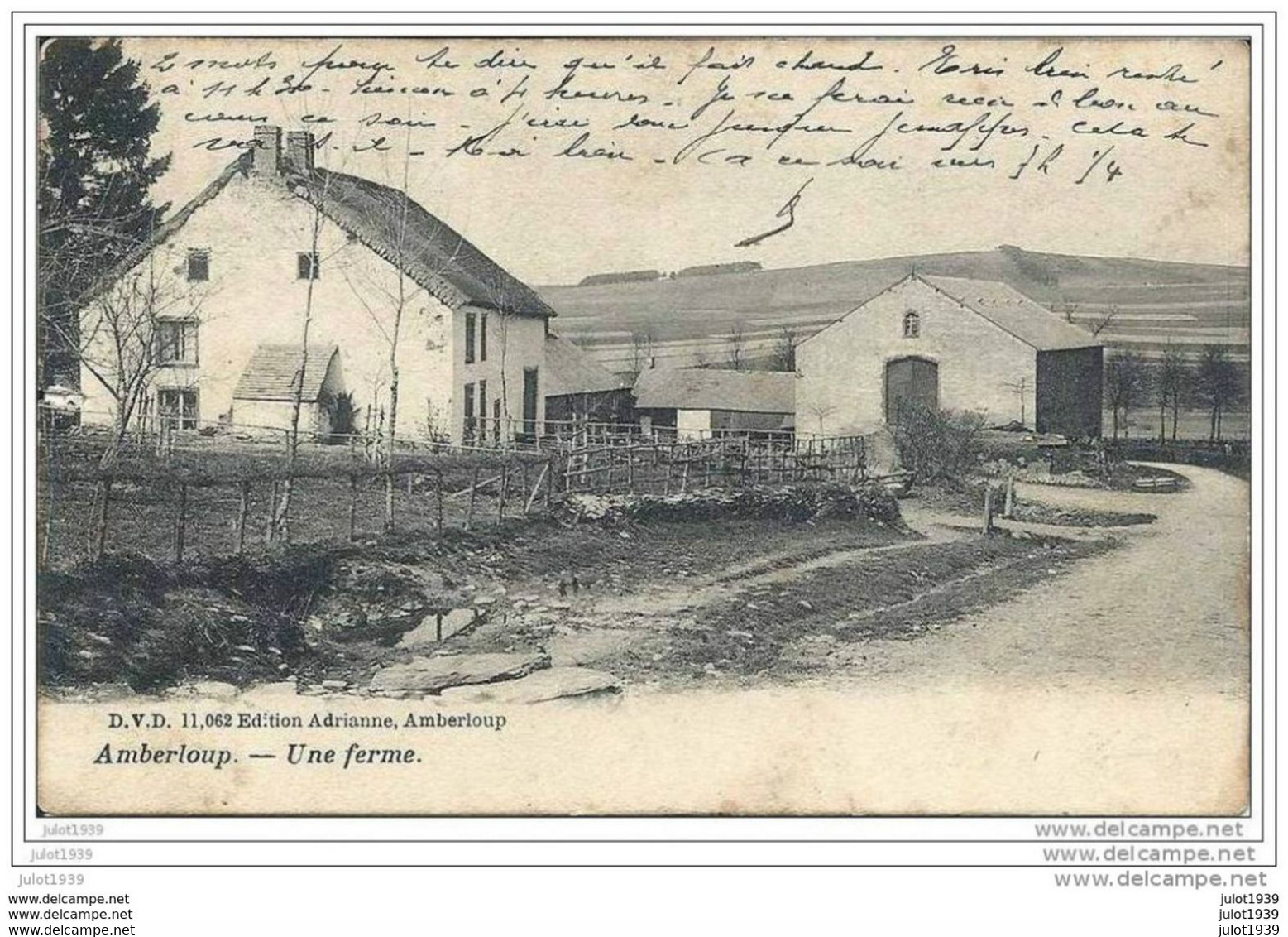 AMBERLOUP ..-- Une Ferme . DVD 11062 . 1911 Vers JEMAPPES ( Melle DELCROIX ) . Voir Verso . - Sainte-Ode