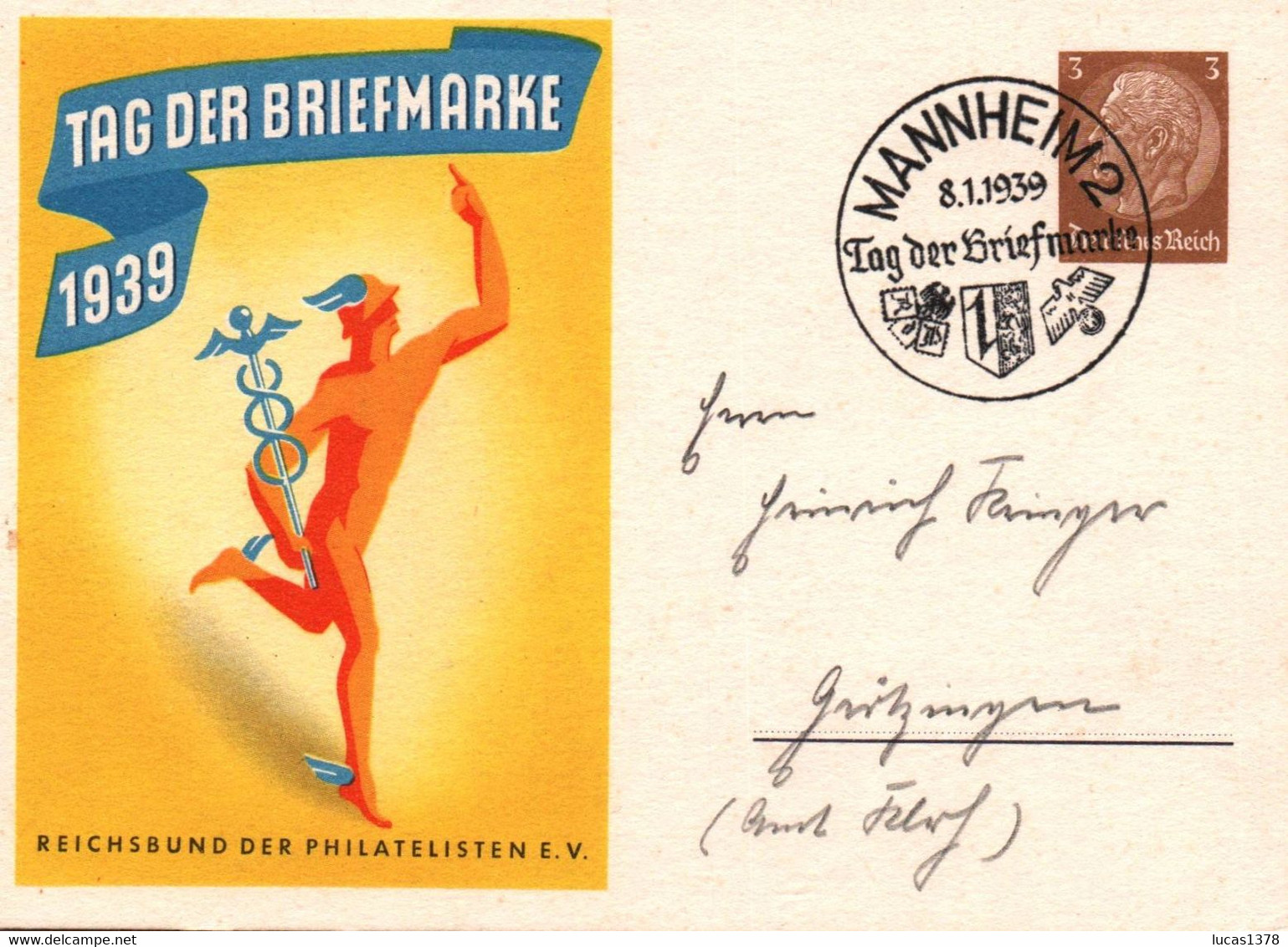 Deutsches Reich 1939 - Tag Der Briefmarke / MANNHEIM - Cartas & Documentos