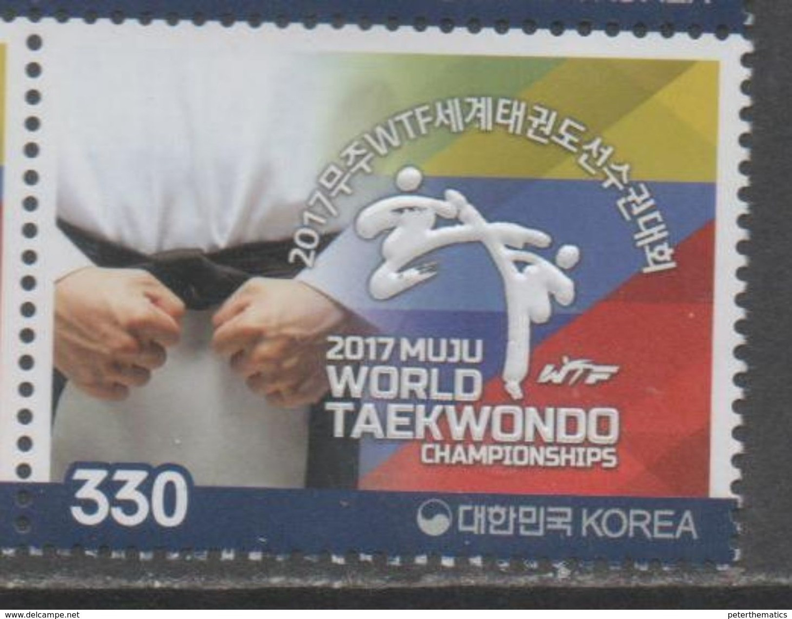 SOUTH KOREA, 2017, MNH, MARTIAL ARTS, TAEKWONDO, WORLD AEKWONDO CHAMPIONSHIPS, 1v - Non Classificati