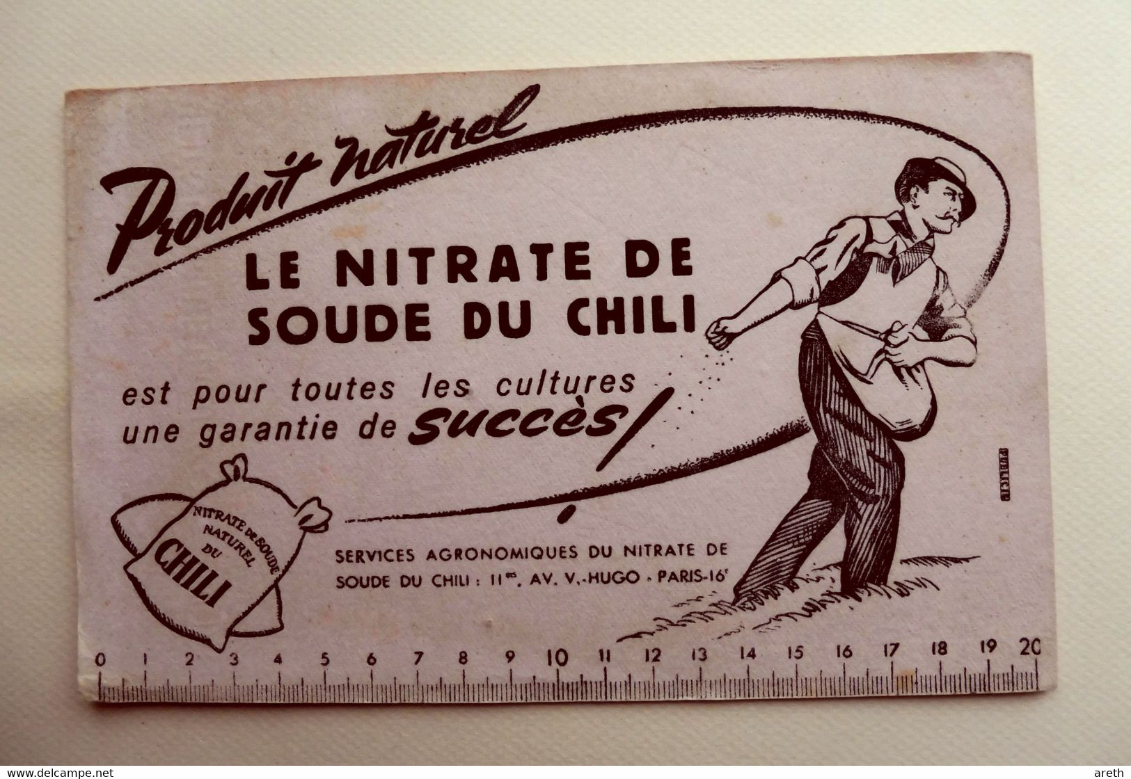 Ancien Buvard Publicitaire LE NITRATE DE SOUDE DU CHILI Pour Toutes Les Cultures - Landbouw