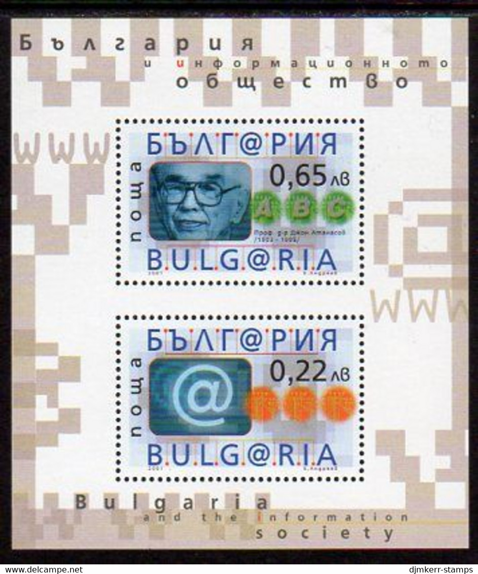 BULGARIA 2001 Information Society Block MNH / **..  Michel Block 246 - Hojas Bloque