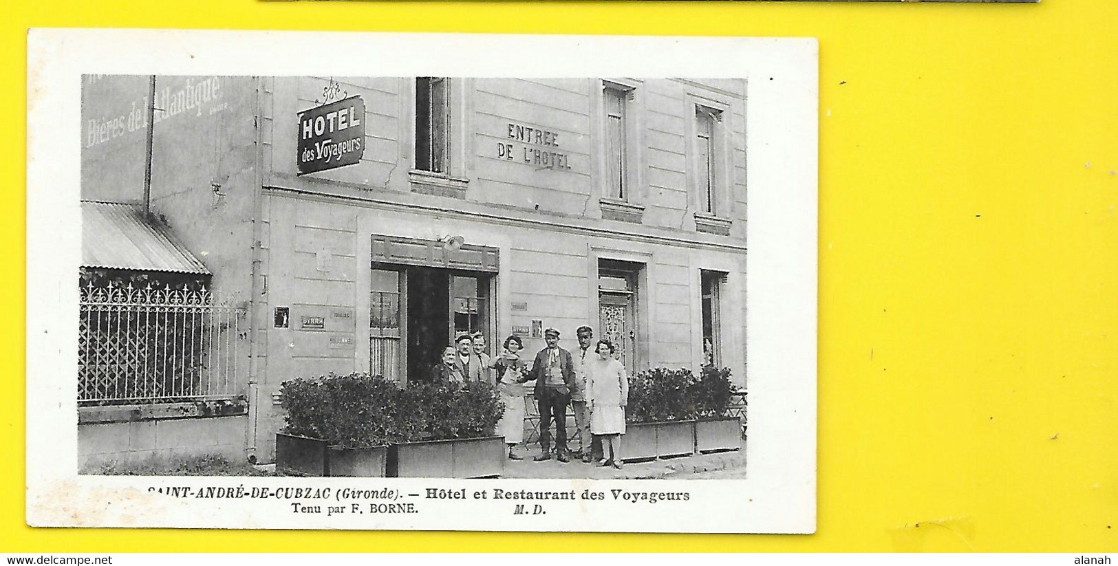 St ANDRE De CUBZAC Rare Hôtel Et Restaurant Des Voyageurs Borne (Marcel Delboy) Gironde (33) - Otros & Sin Clasificación