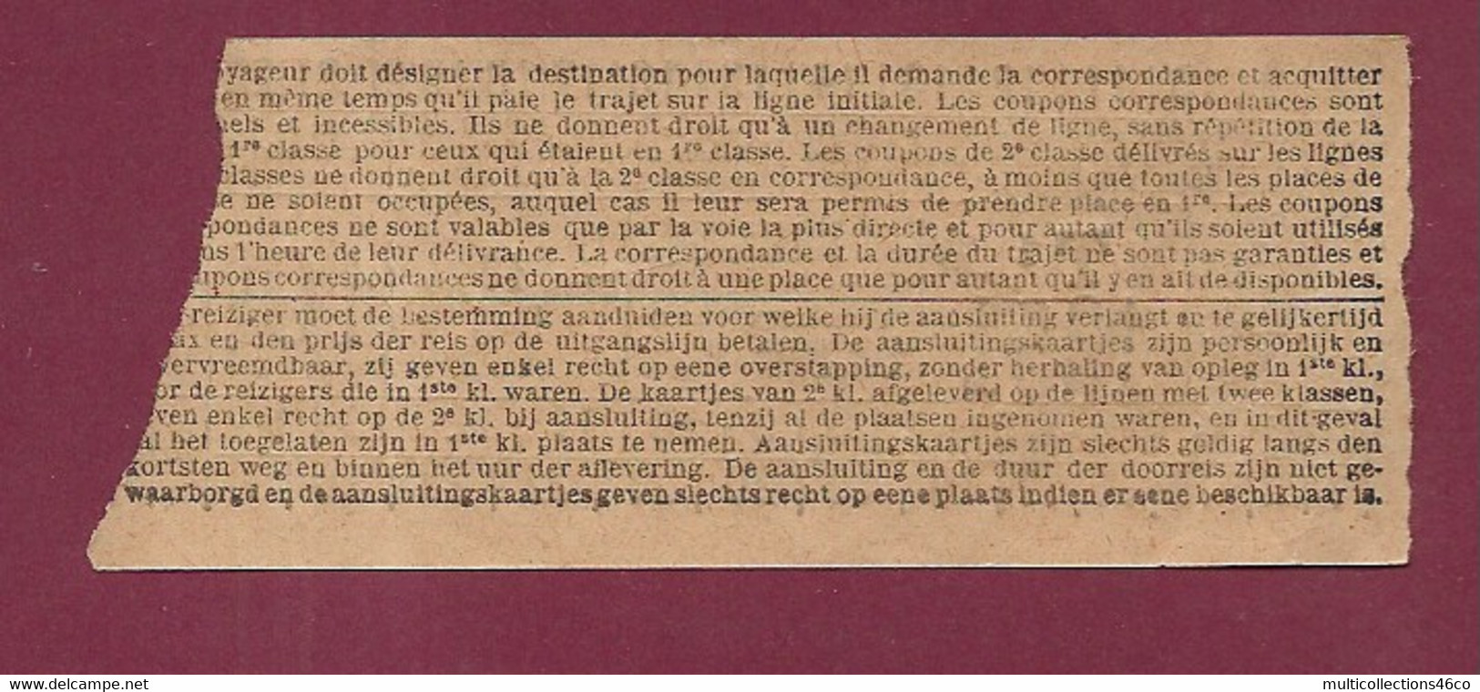 030121D - TICKET CHEMIN DE FER TRAM - Tramway Bruxelles Brussel Tramweg T1 4251 10 Cs - BELGIQUE - Europa