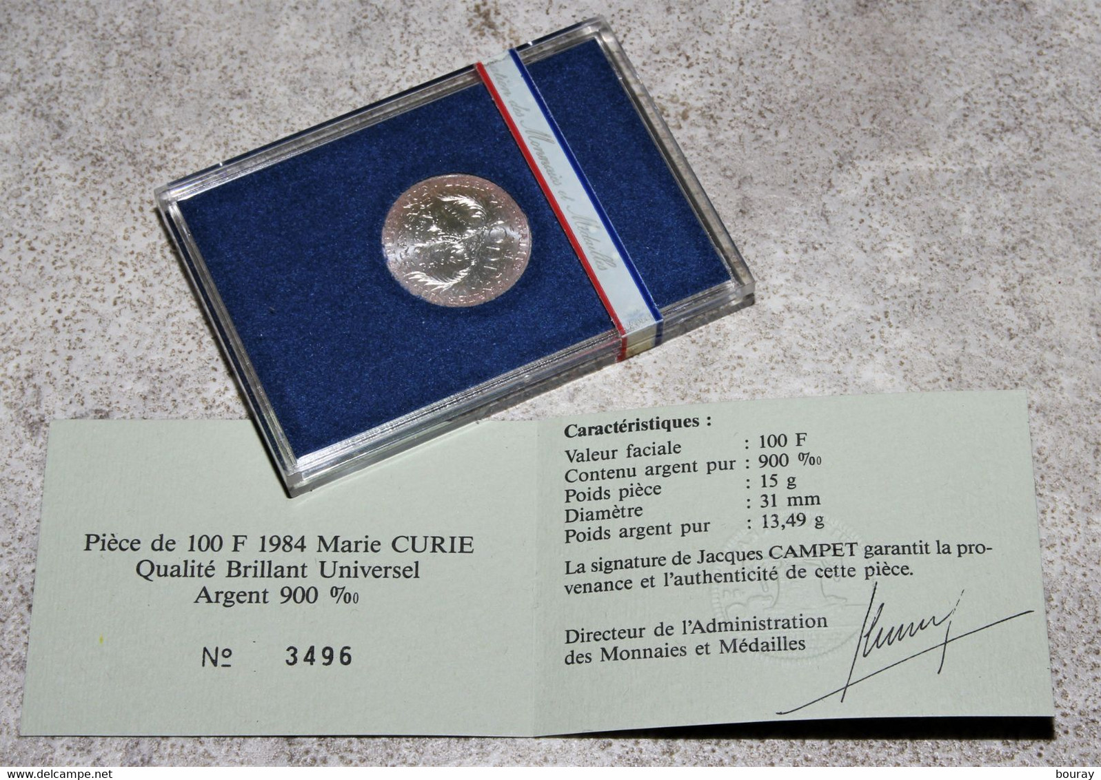 Pièce Argent 100F Marie Curie 1984 - Andere & Zonder Classificatie