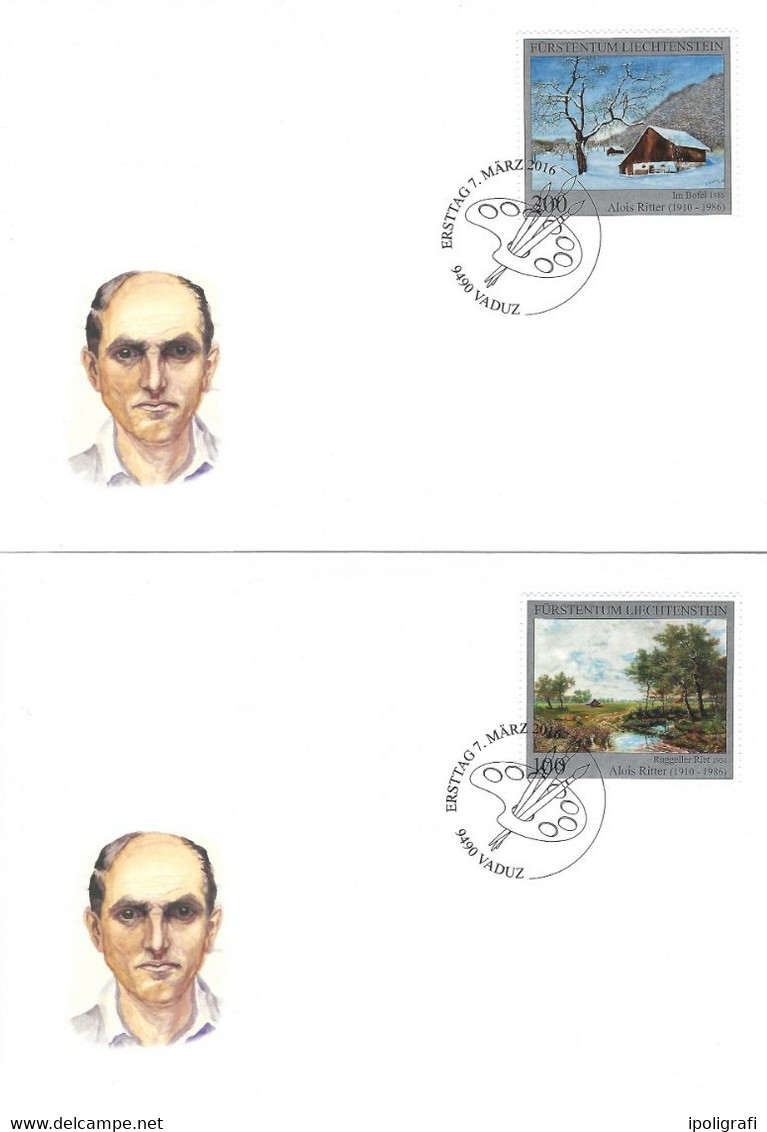 Liechtenstein,  2016 Paintings Of Ritter 2 Official  Fdc  Luxury Quality - Used Stamps