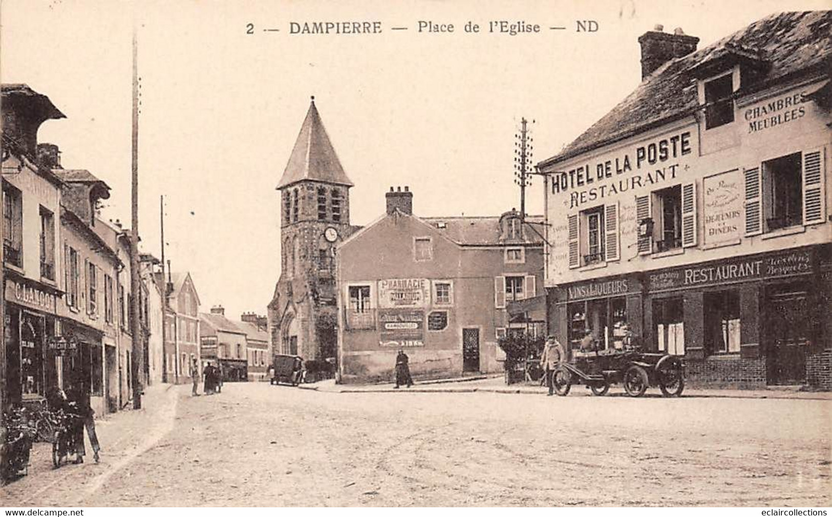 Dampierre-en-Yvelines         78       Place De L'église .  Hôtel Restaurant De La Poste    (voir Scan) - Dampierre En Yvelines