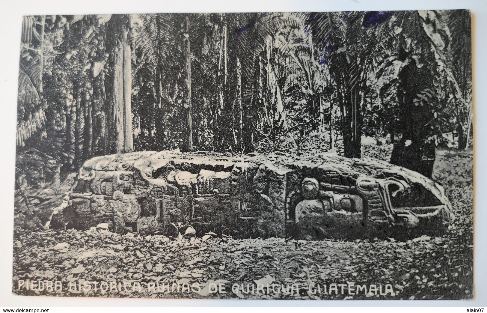 C. P. A. : Guatemala : Ruinas De QUIRIGUA : Piedra Historica, Sellos En 1914 - Guatemala