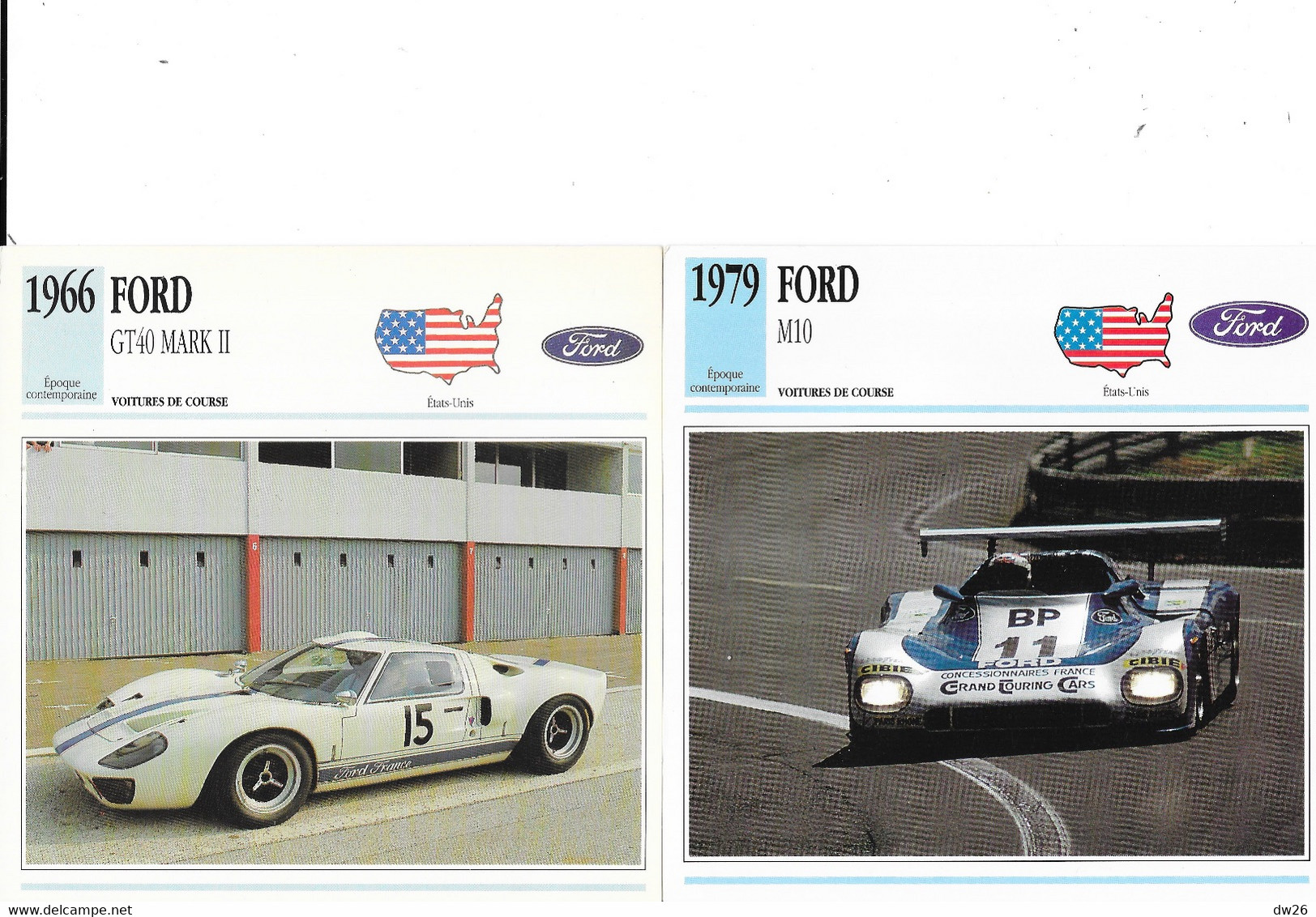 Fiche Voitures De Course: Epoque Contemporaine: Prototype Le Mans, Rally, Sport - Lot De 22 Fiches - Voitures