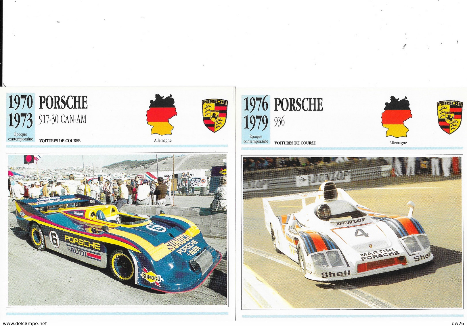 Fiche Voitures De Course: Epoque Contemporaine: Prototype Le Mans, Rally, Sport - Lot De 22 Fiches - Voitures