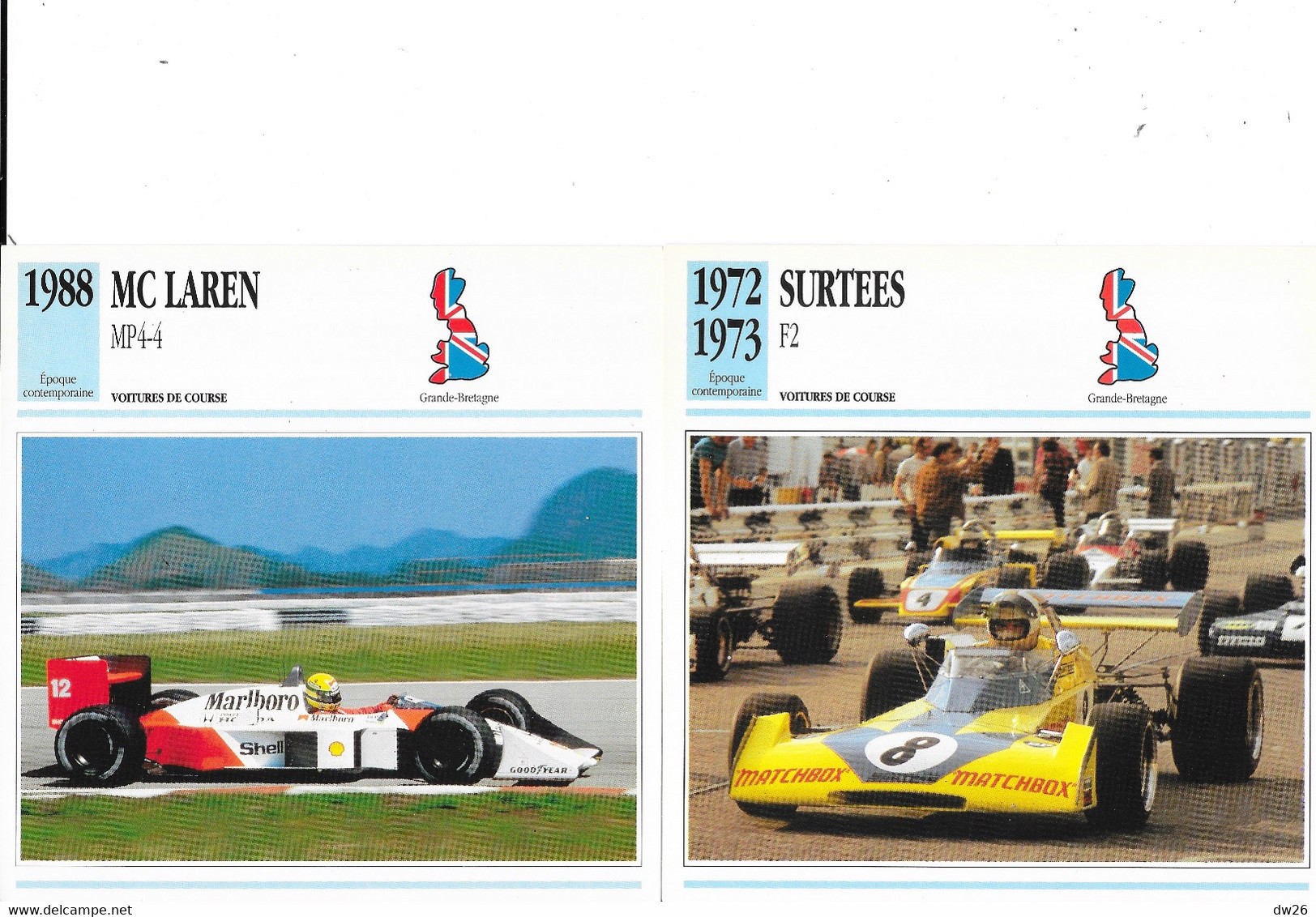 Fiche Voitures De Course: Epoque Contemporaine: Prototype Le Mans, Rally, Sport - Lot De 22 Fiches - Voitures