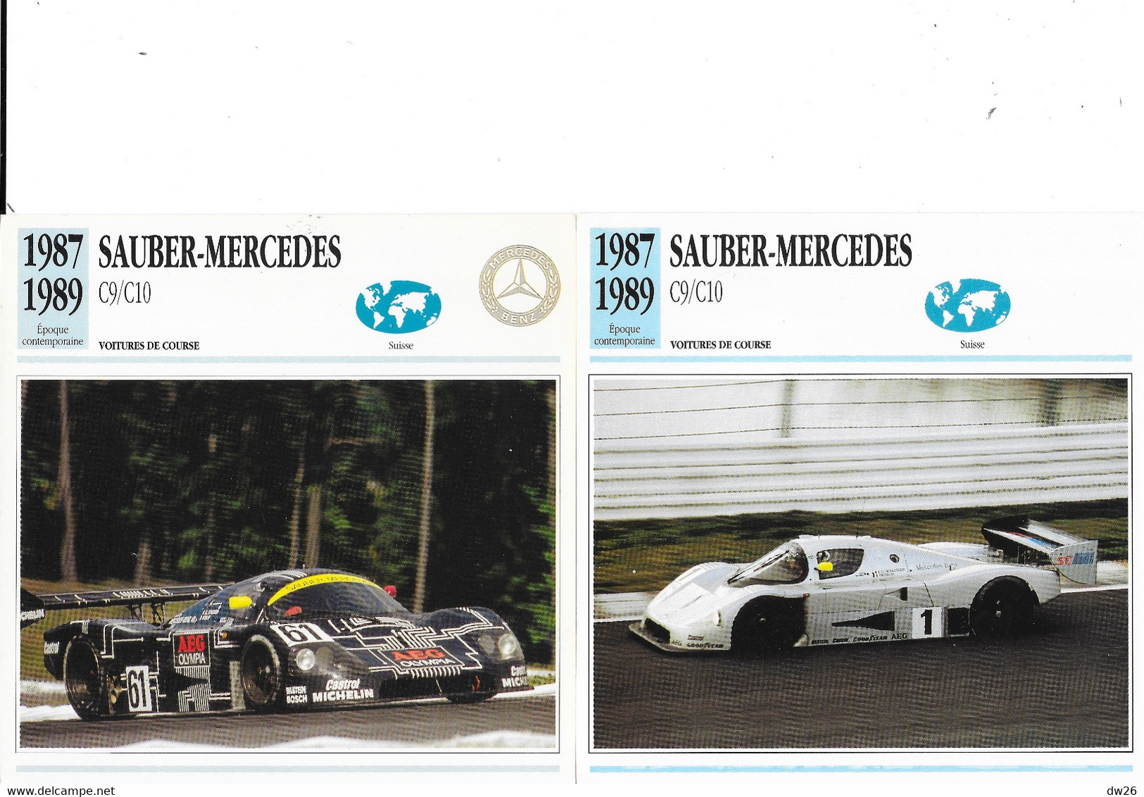 Fiche Voitures De Course: Epoque Contemporaine: Prototype Le Mans, Rally, Sport - Lot De 22 Fiches - Voitures