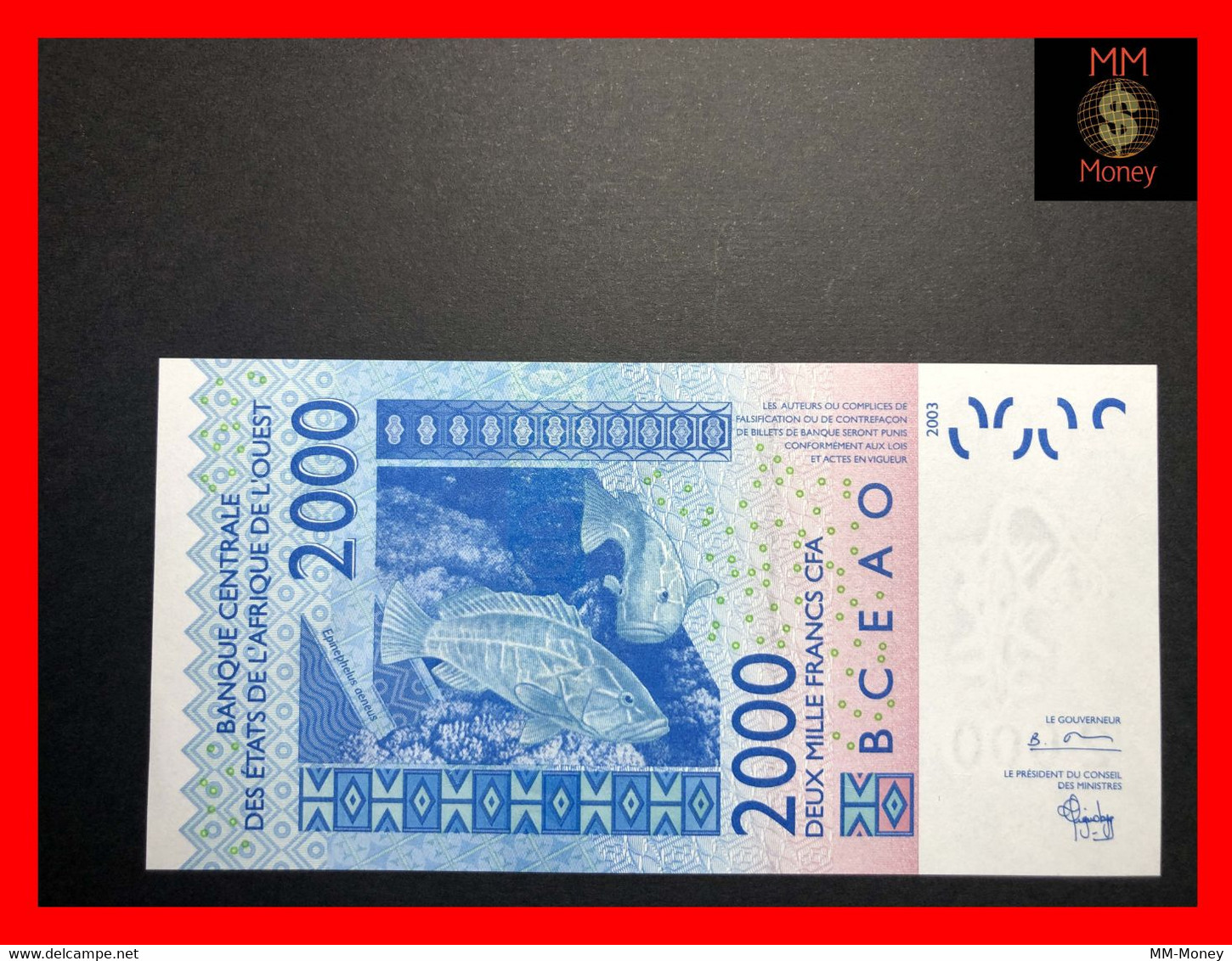 Senegal  2.000  2000  Francs  2003  WAS    P. 716 K  UNC - Sénégal