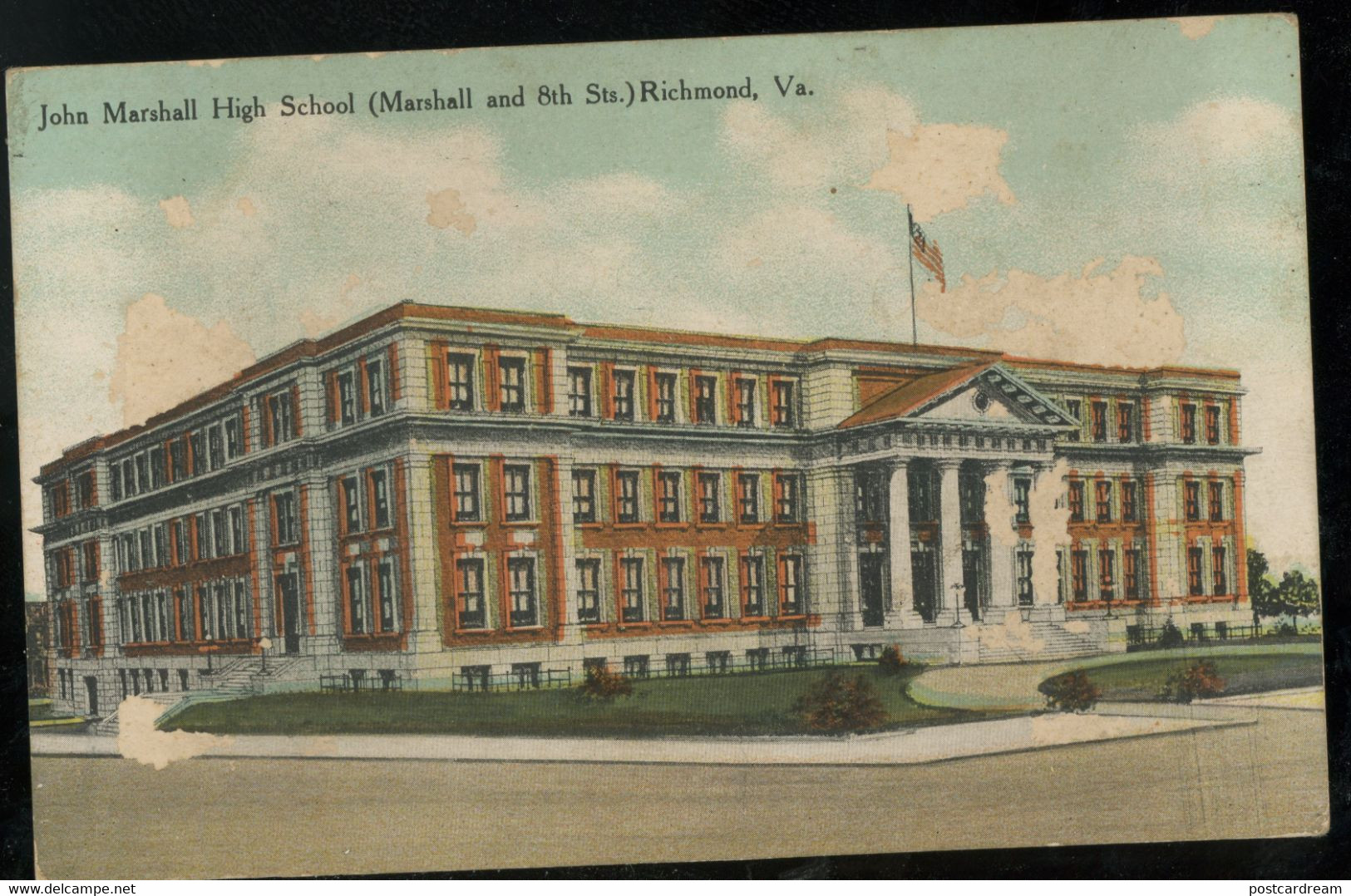 RICHMOND VA Virginia JOHN MARSHALL HIGH SCHOOL 1910 Postcard - Richmond