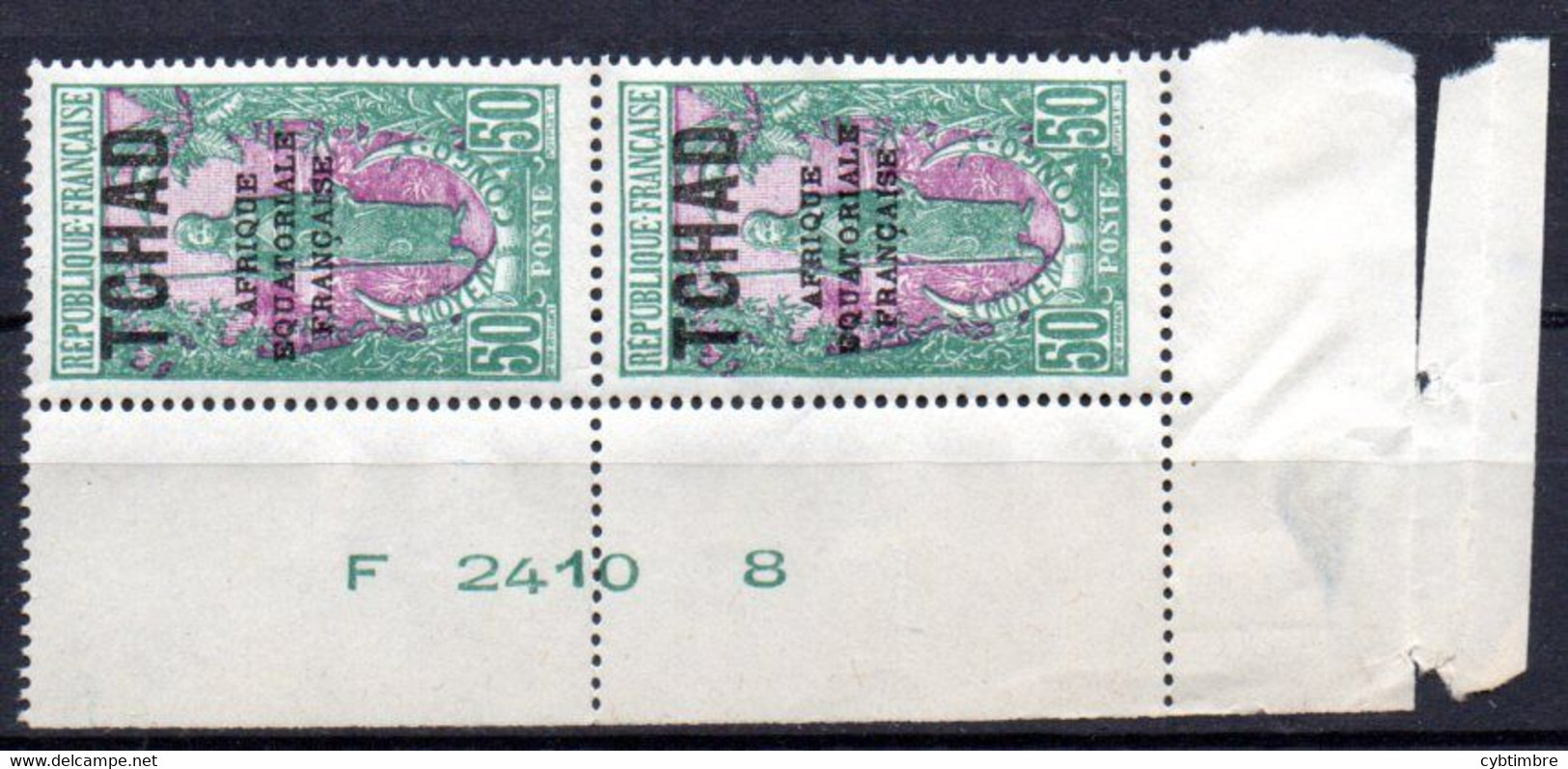 Tchad: Yvert N° 40**; MNH; La Paire Bord De Feuille Avec Inscriptions Marginales - Nuovi