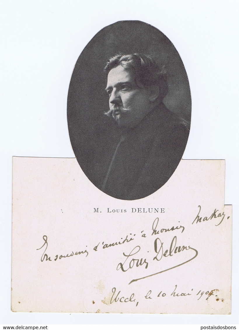 Cx19) France Portrait Reproduction D'image Photographique Autographe Musicien Louis DELUNE 1907 - Autographs