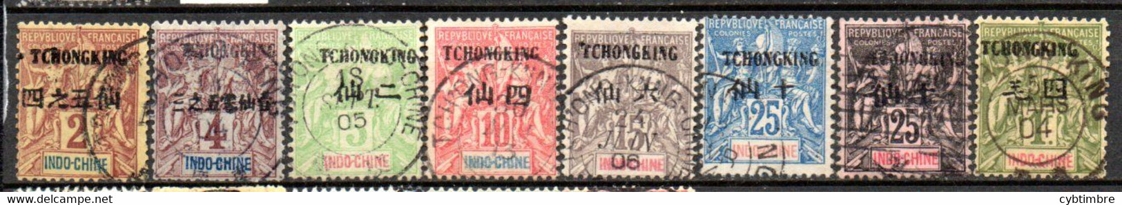 Tchongking; Yvert N° 33/46; 8 Valeurs - Usati