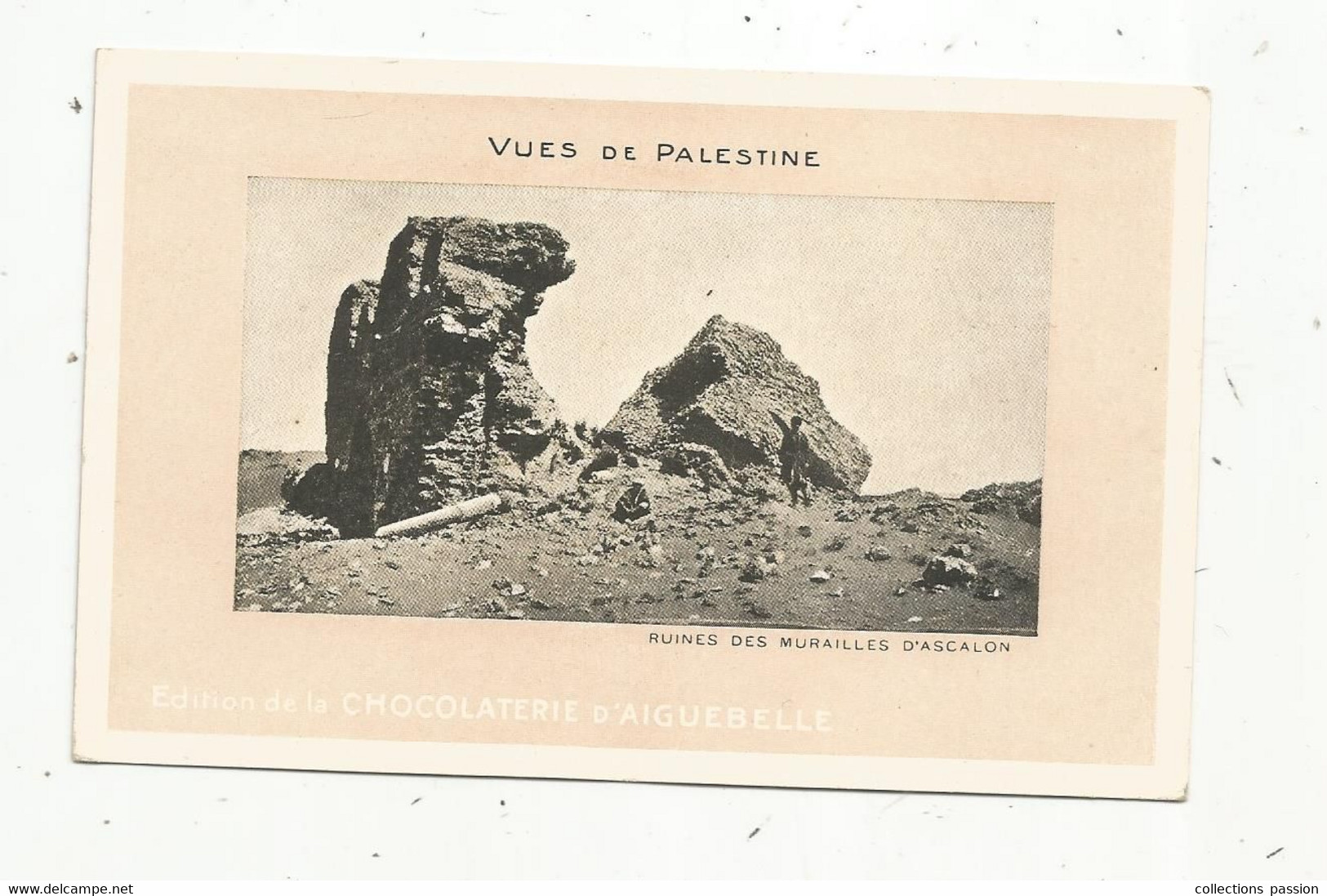 Cp, Vues De PALESTINE, Vierge , Ed. De La Chocolaterie D'AIGUEBELLE , Ruines Des MURAILLES D'ASCALON - Palestine