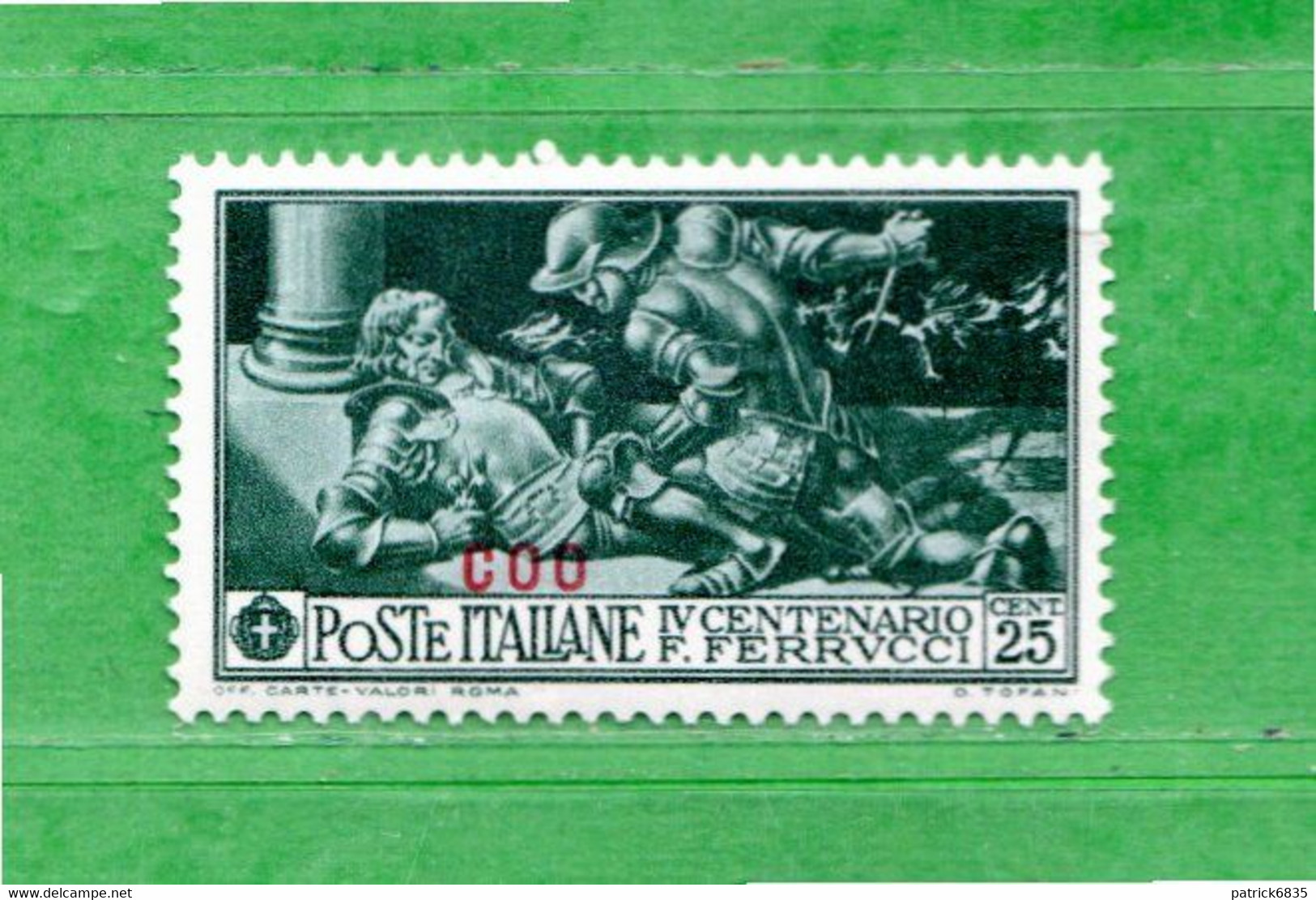 (Riz) Colonie Italiane  **- 1930 - EGEO - COO. FERRUCCI. 25 CENT.  Unif. 13.   MNH - Ägäis (Coo)