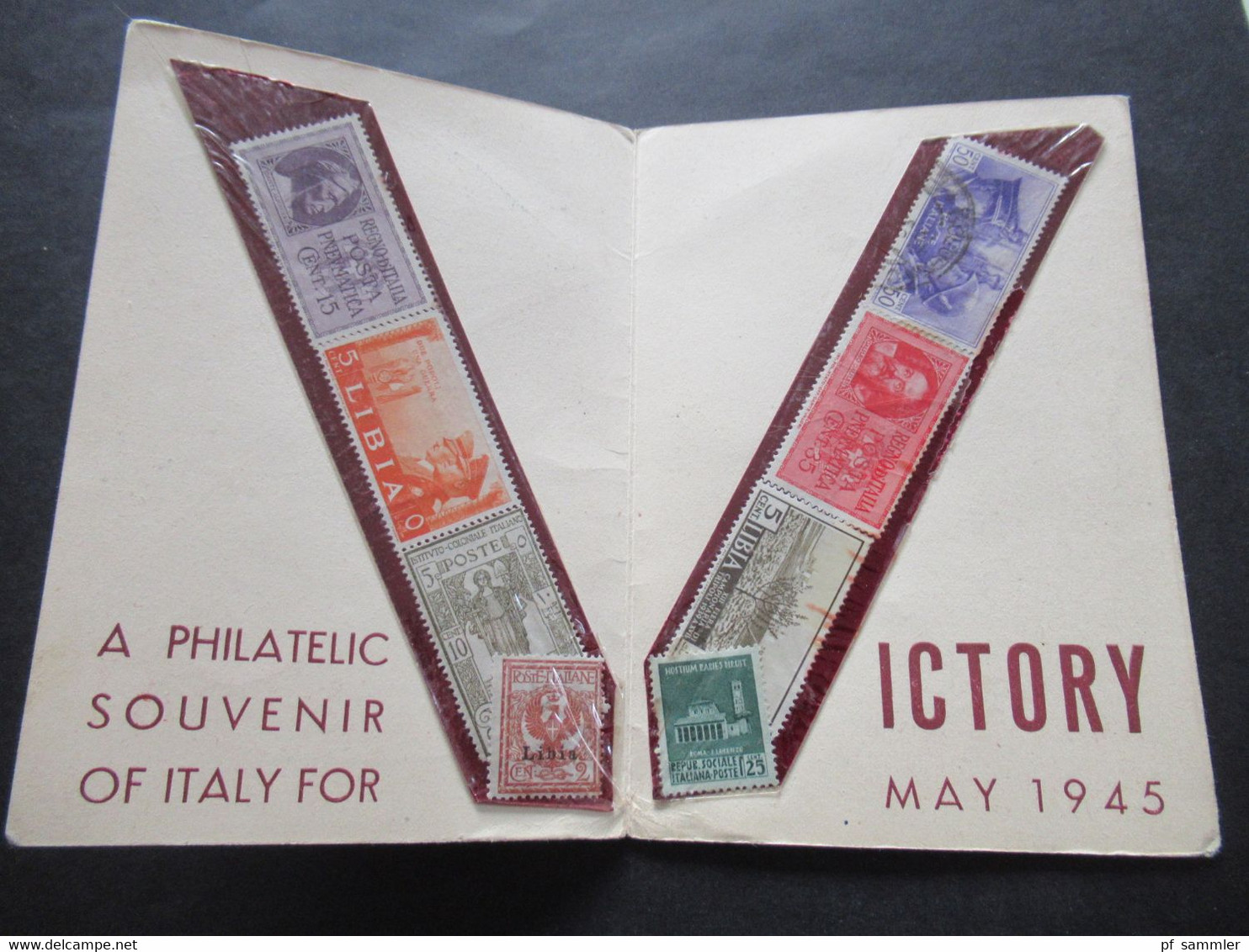 Klappkarte Mai 1945 Britische Propaganda Britisch Forces In Italy A Philatelic Souvenir Of Italy For Victory May 1945 - Kriegspropaganda
