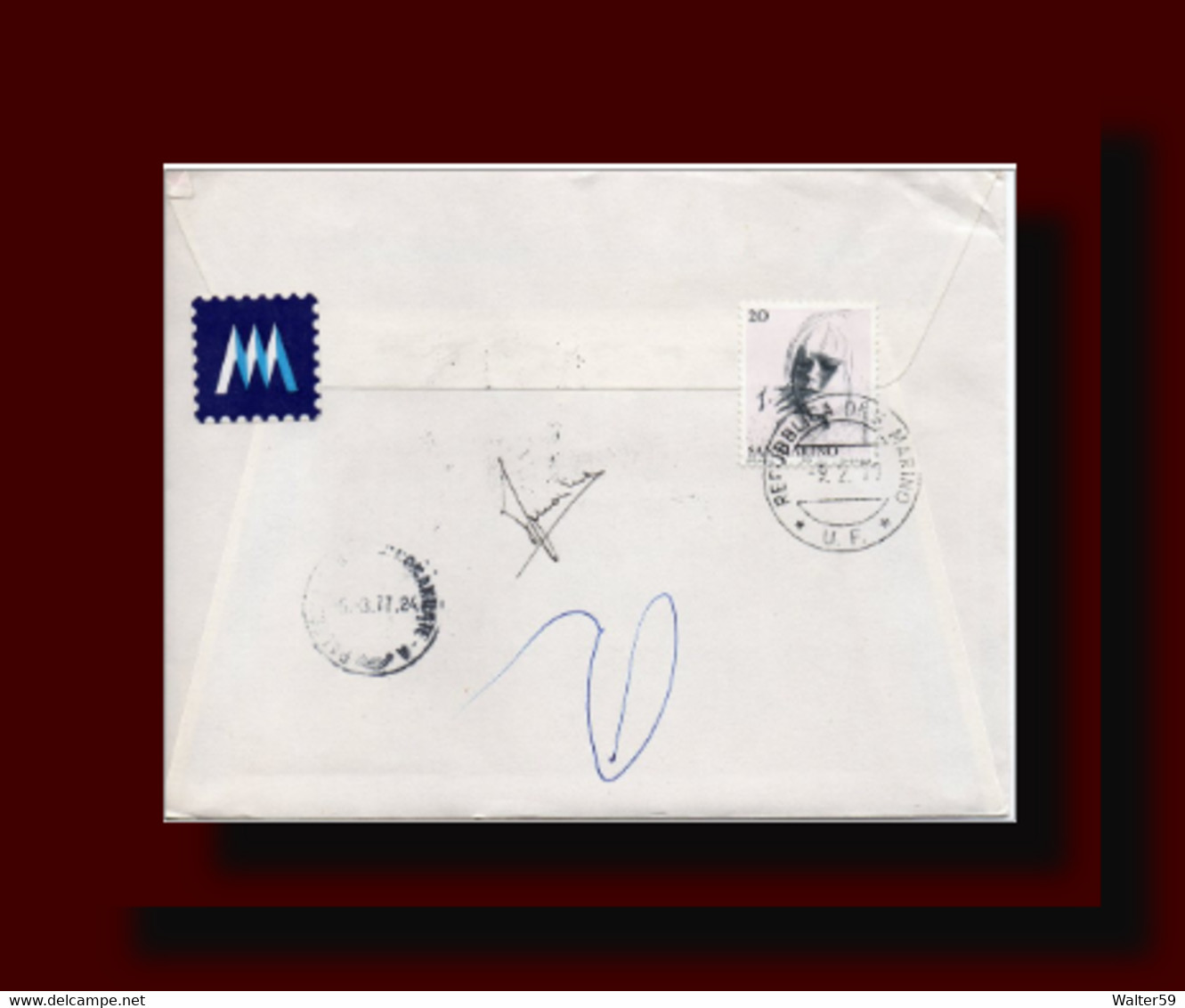 1977 Saint Marin Registered FDC 1er Jour Ersttag 100 Anniv. San Marino Stamps Cinderella Back 2scans - Other & Unclassified