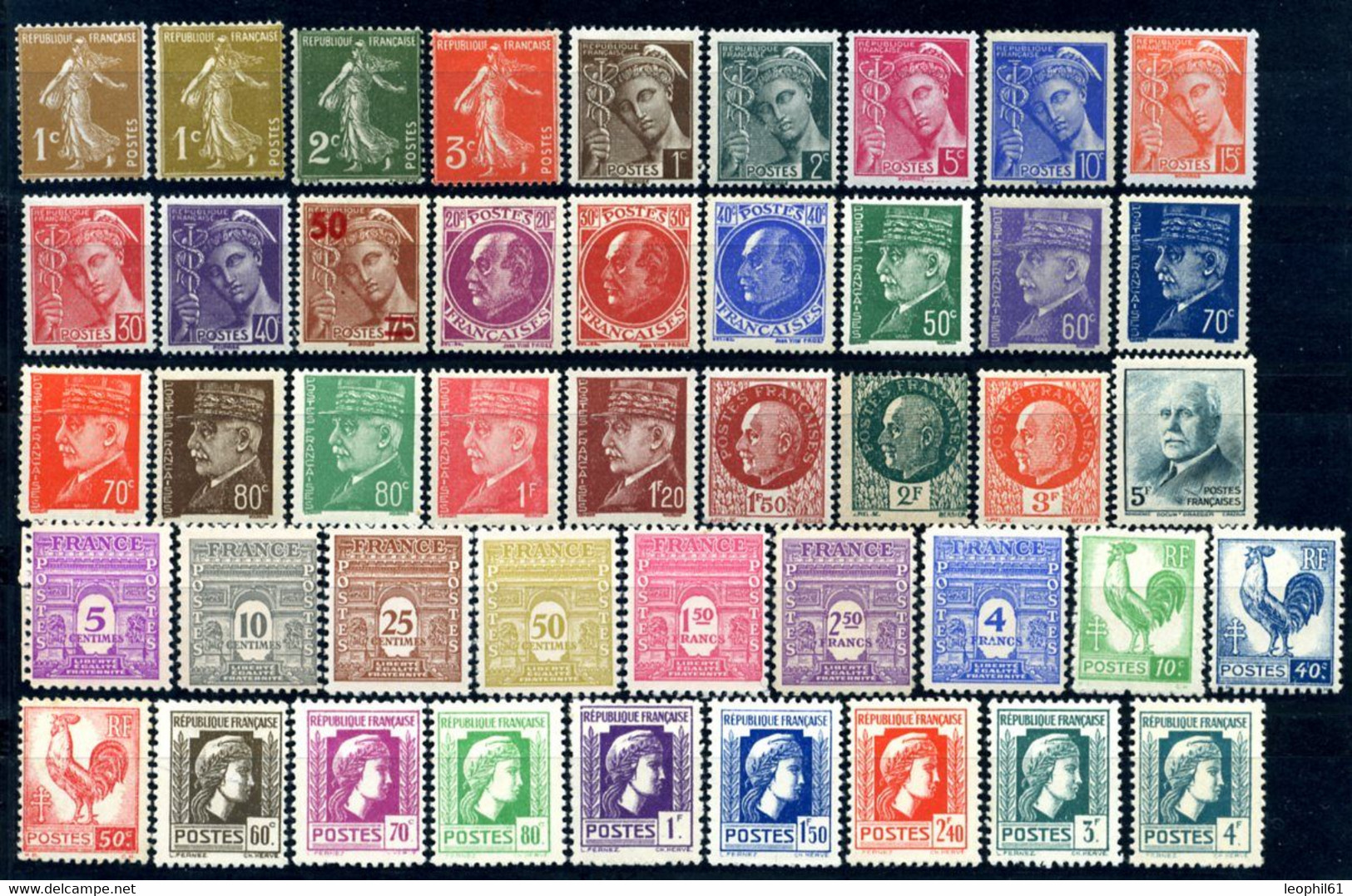 Lot France 1932 - 1945 45 Timbres Neufs - Sonstige & Ohne Zuordnung