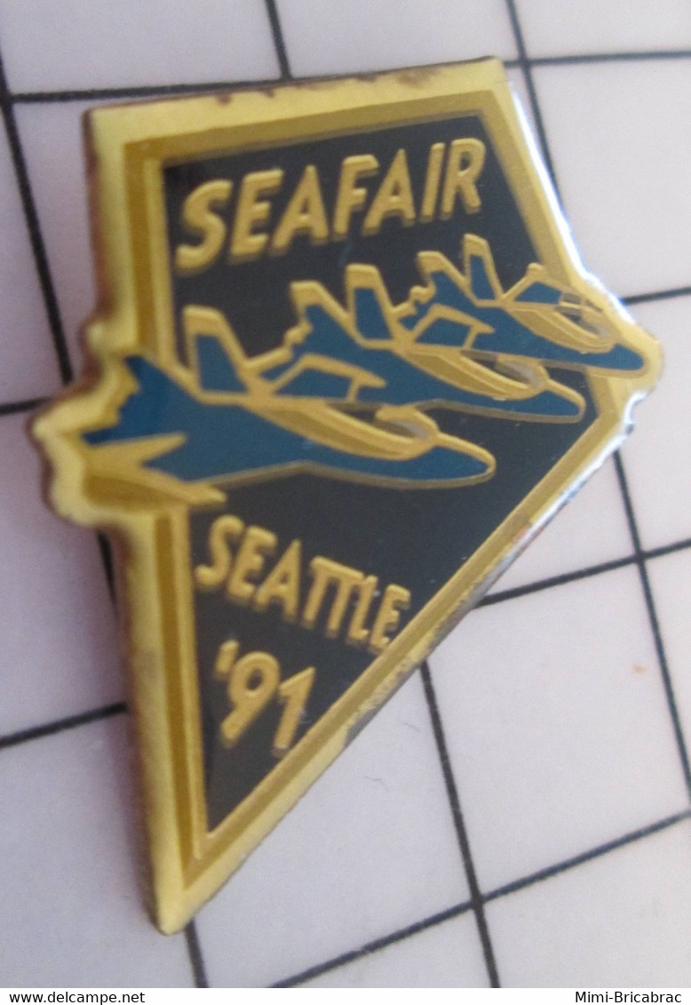 1019 Pins Pin's / Rare & Belle Qualité THEME AVIATION / SEA FAIR SEATTLE '91 ANGES BLEUS US NAVY - Aerei