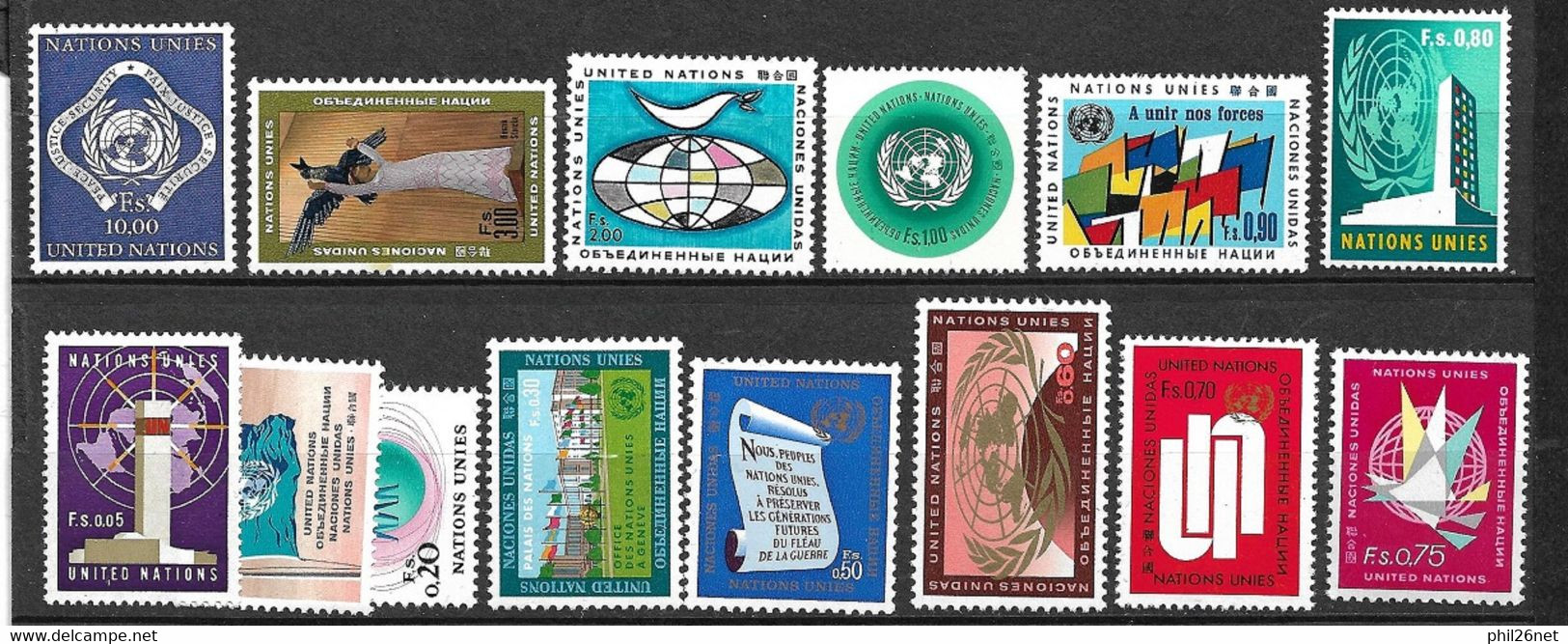 ONU Génève N° 1 à 14  Neufs *  *  TB = MNH  VF   - Nuevos