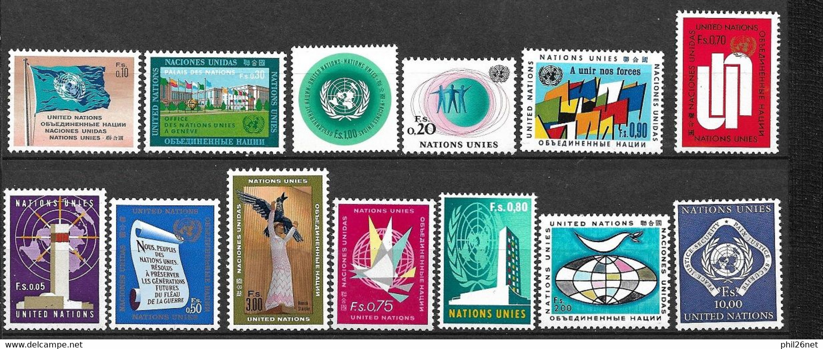 ONU Genève N° 5 Et 7 à 14 Neufs *  *  TB =MNH  VF   - Nuevos